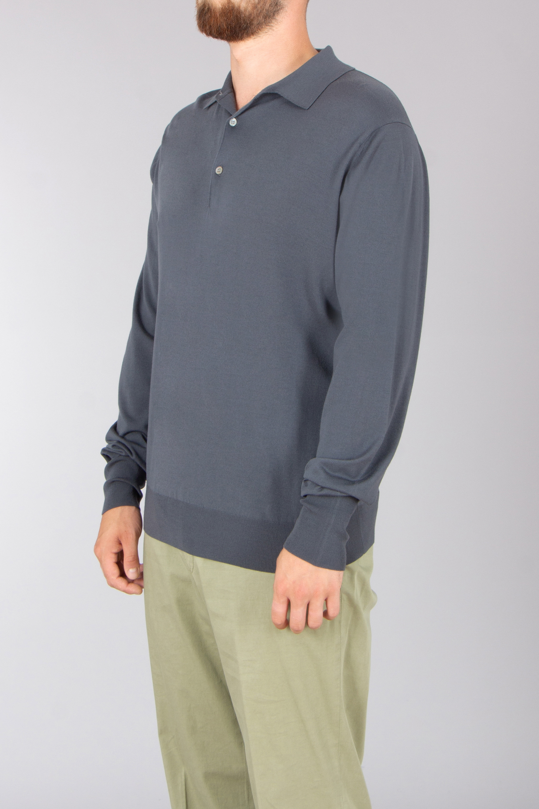STEFAN BRANDT Regular Fit Kid Wool Long-Sleeve Knit Polo Luca Langarm, Ärmel, Pullover, Sweatshirt, Person
