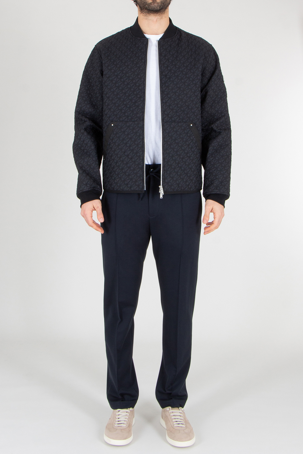 MOOSE KNUCKLES Regular Fit Monogram Quilting Recycled Nylon Transit Liner Bomber Mono Jacket