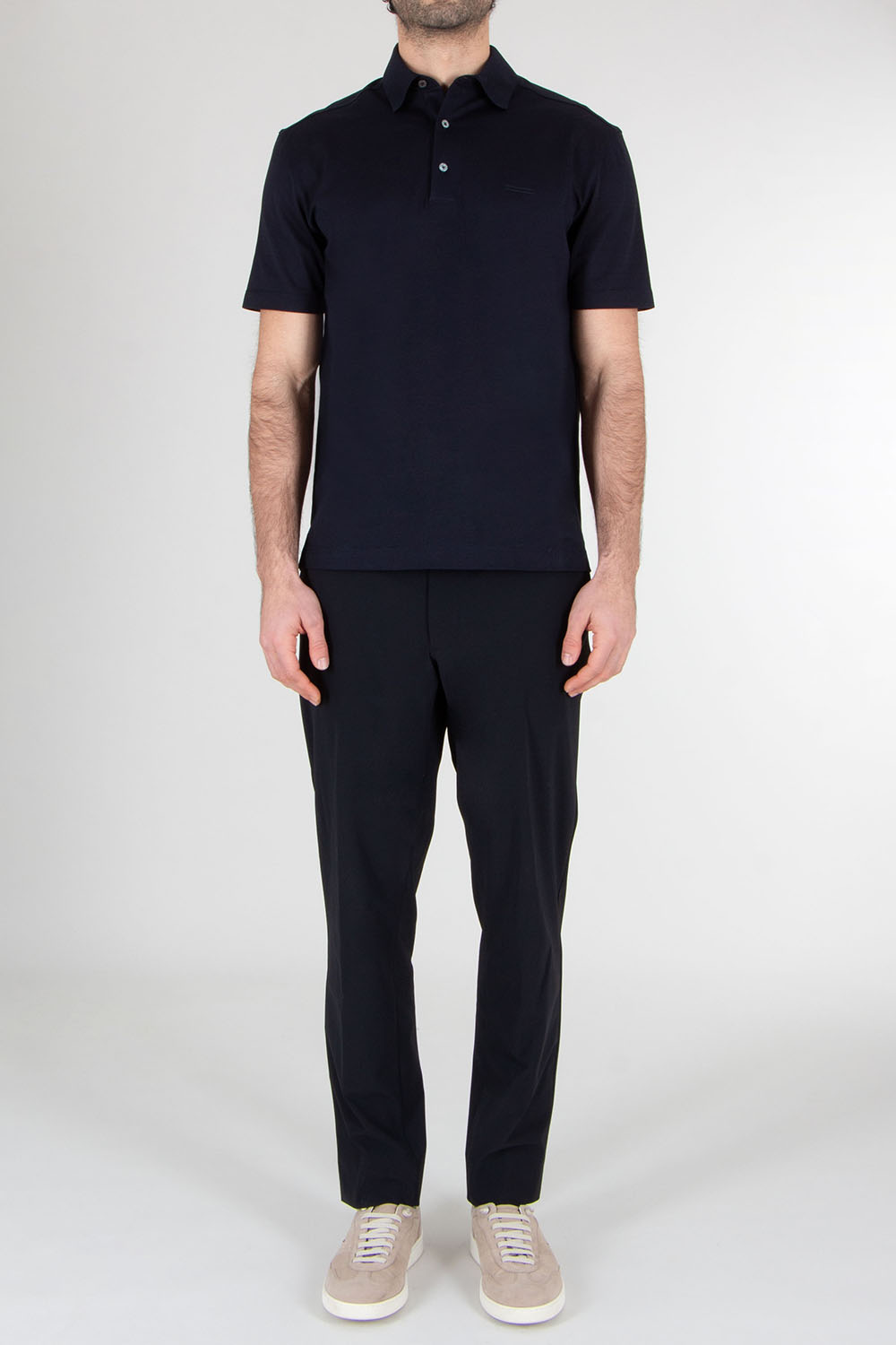 ZEGNA Regular Fit Embroidered Cotton Piqué Polo Shirt