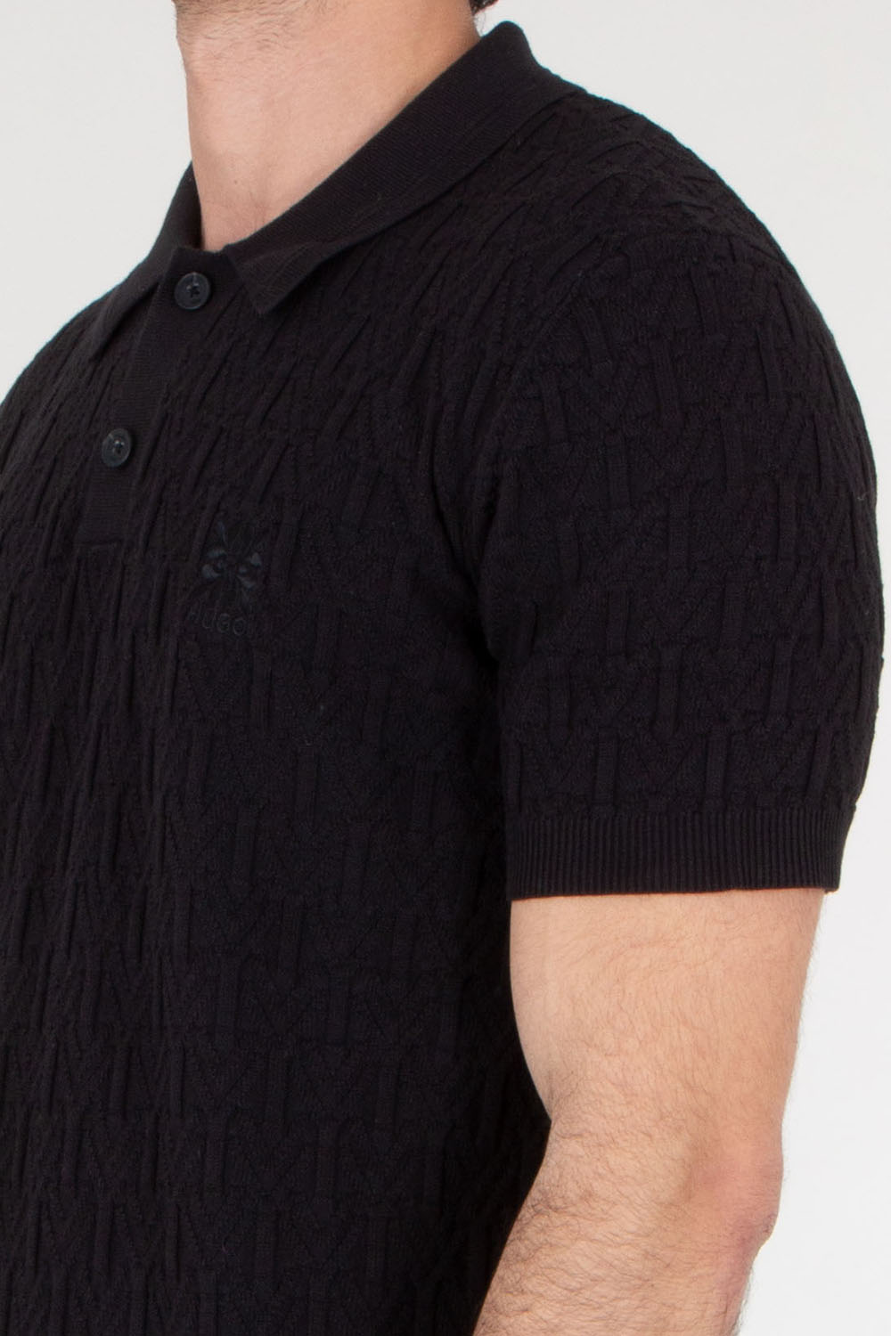 HUGO Regular Fit Knit Polo with Structure