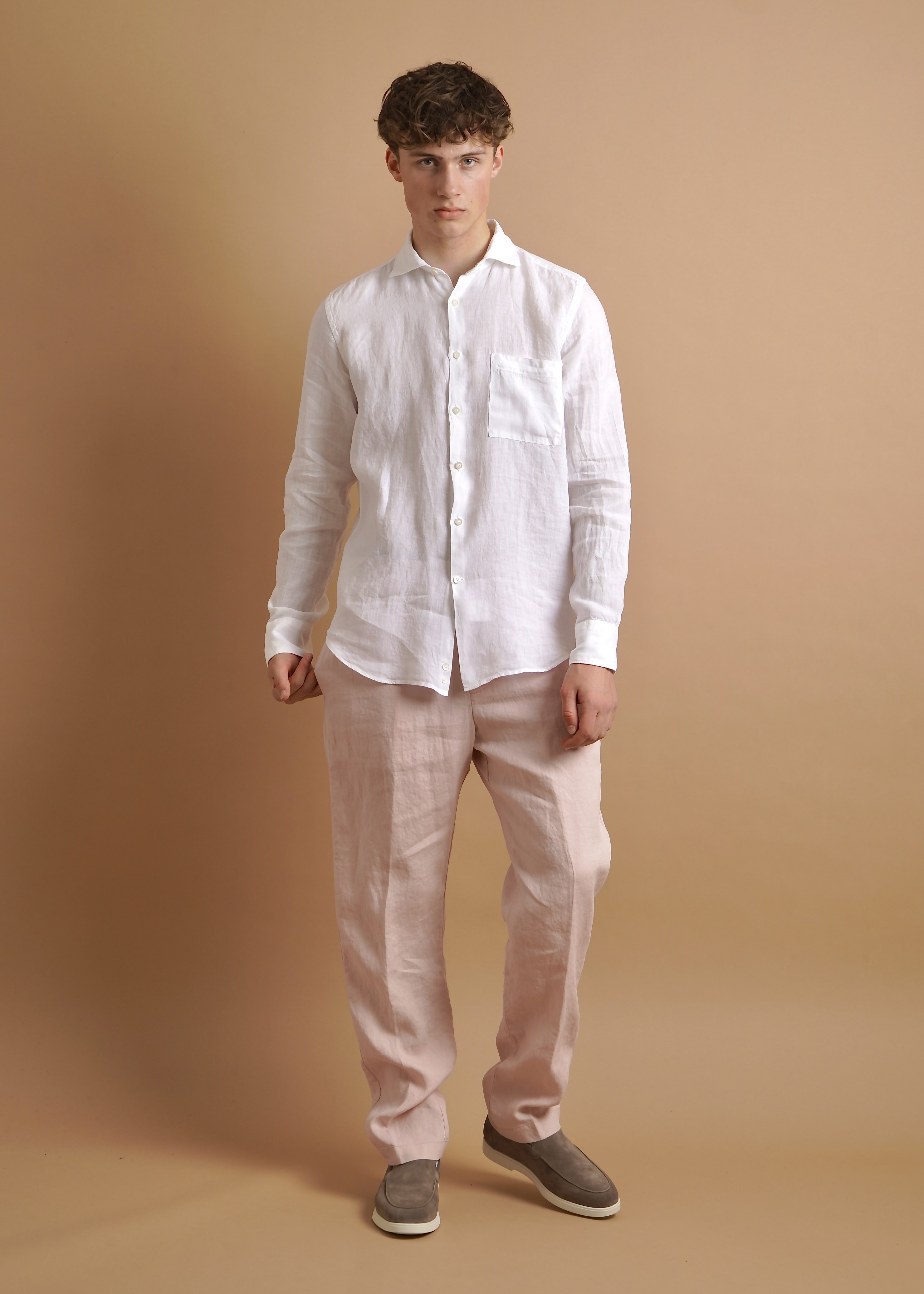 CANALI Regular Fit Linen Shirt