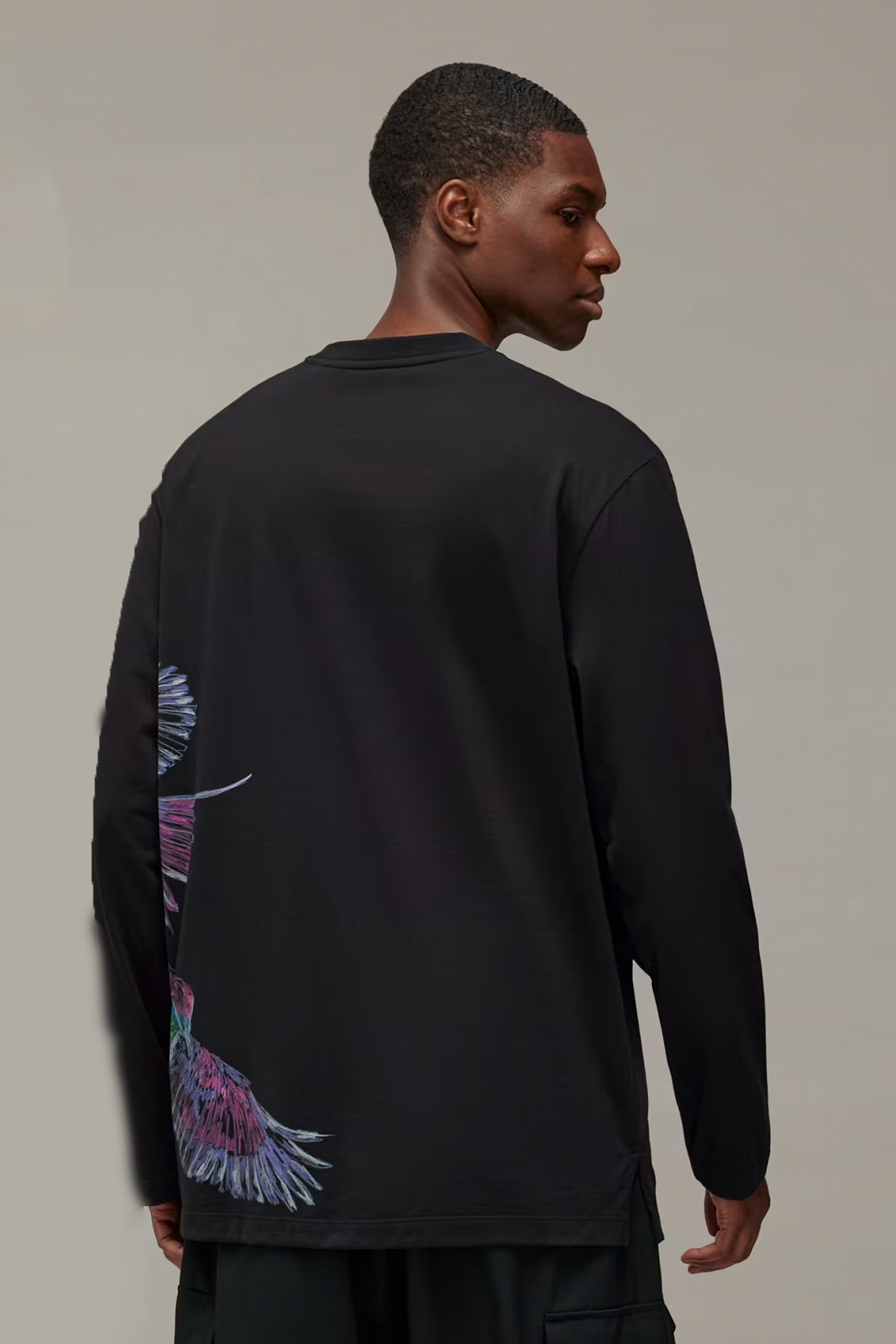 Y-3 Graphic Print Cotton Long Sleeve T-Shirt Y-3 Graphic Print Cotton Long Sleeve T-Shirt