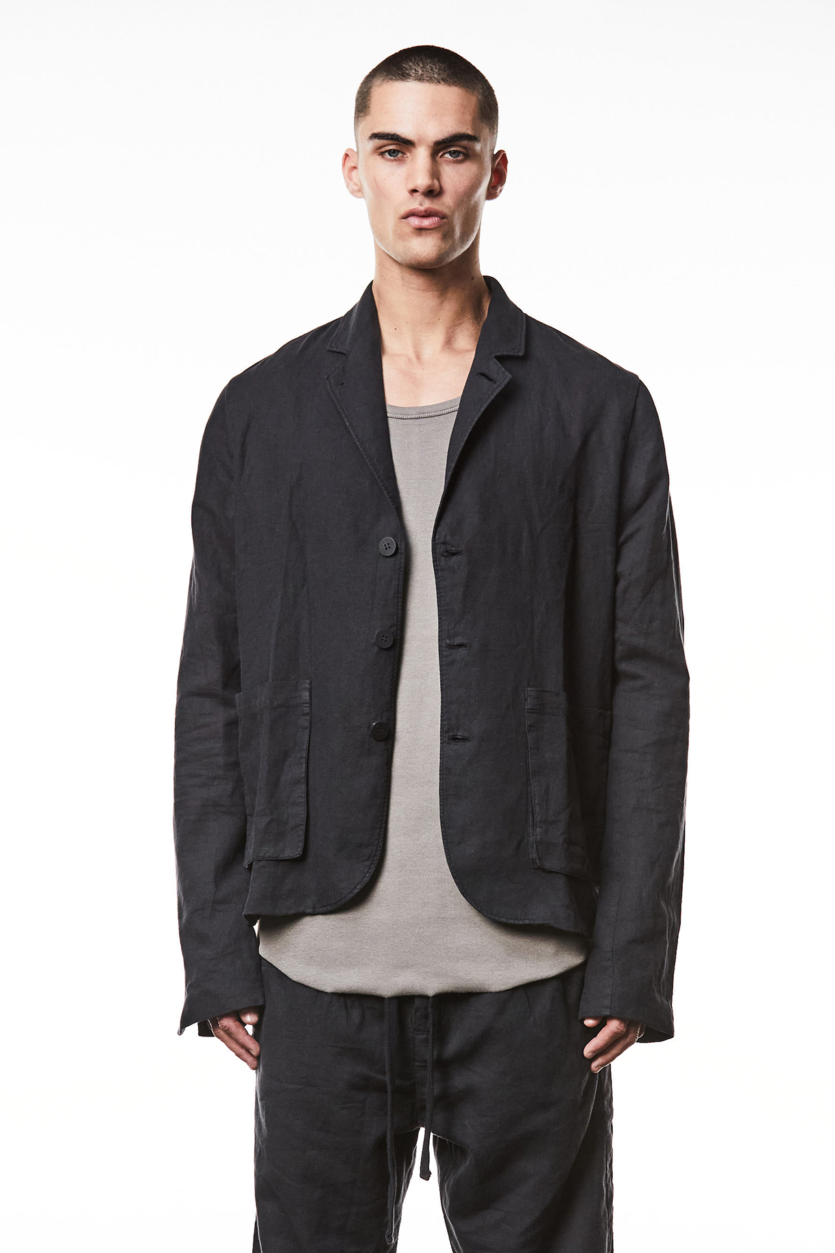 THOM KROM Relaxed Fit Linen-Cotton Blend Jacket