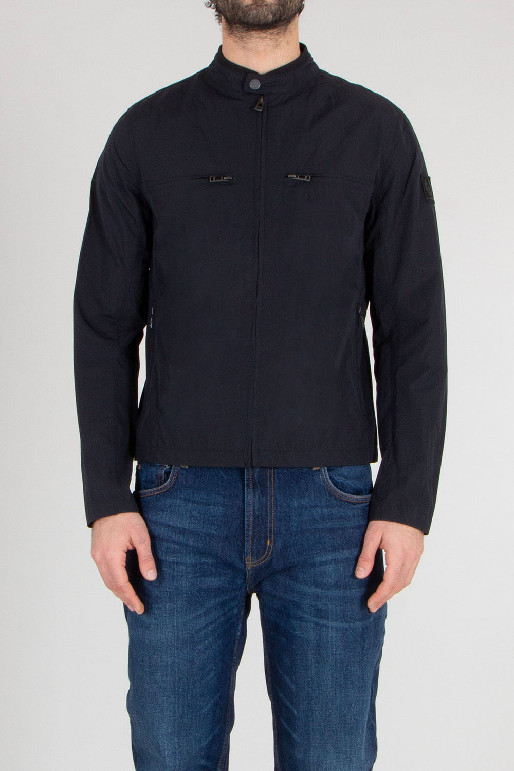 BELSTAFF Regular Fit Recycled Alpha Nylon Gabardine Jacket Grid