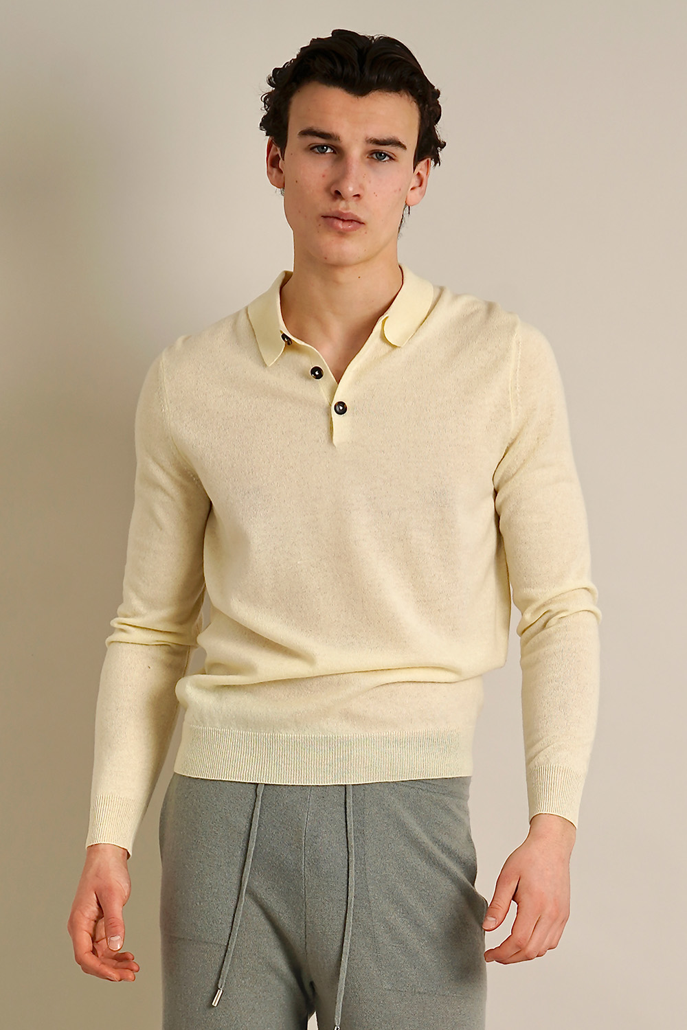 MIENTUS BERLIN Regular Fit Cashmere Long-Sleeve Knit Polo