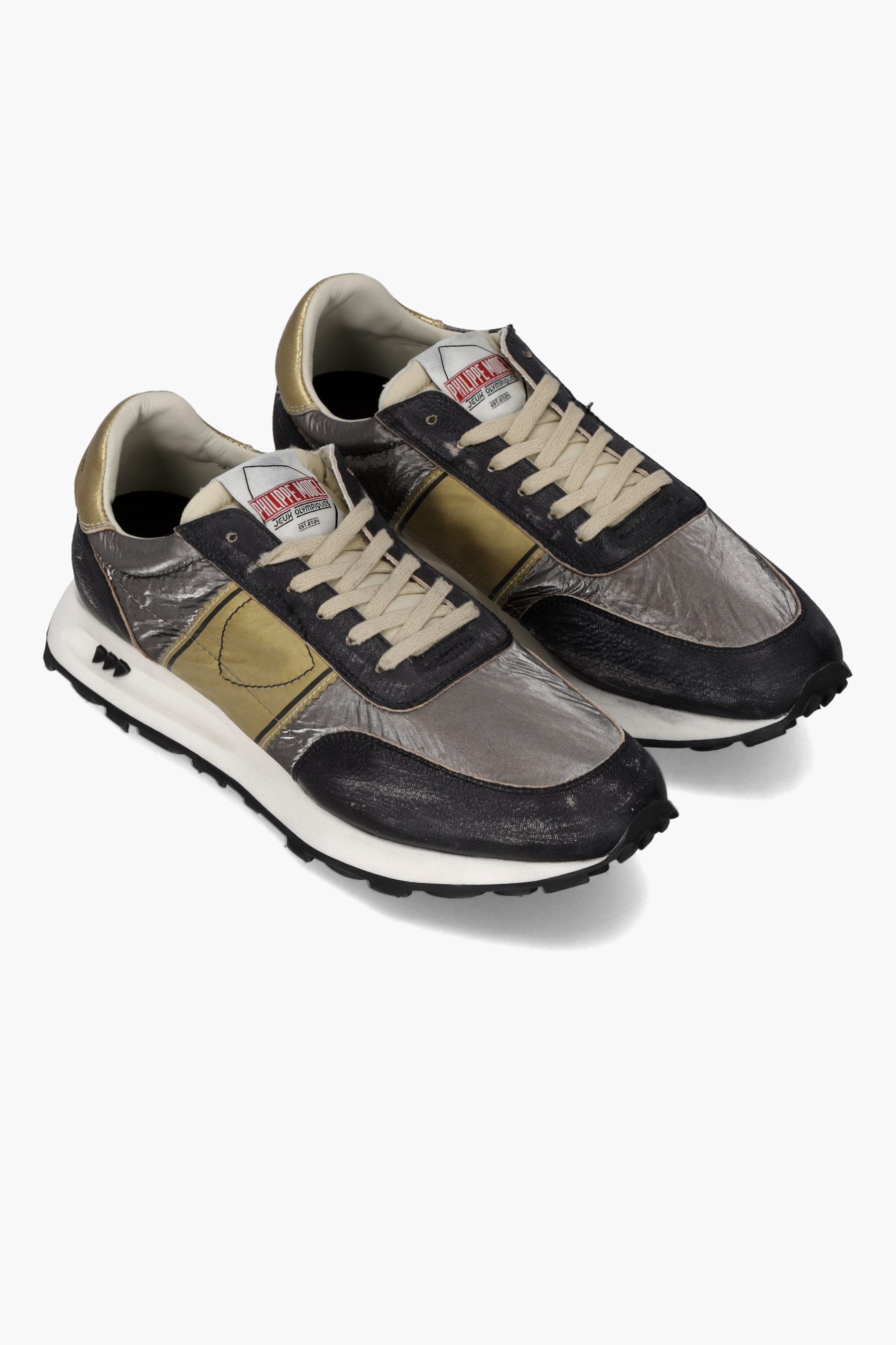 PHILIPPE MODEL Metallic Leather Sneakers Tour Low Bekleidung, Schuhwerk, Schuh, Sneaker, Laufschuh