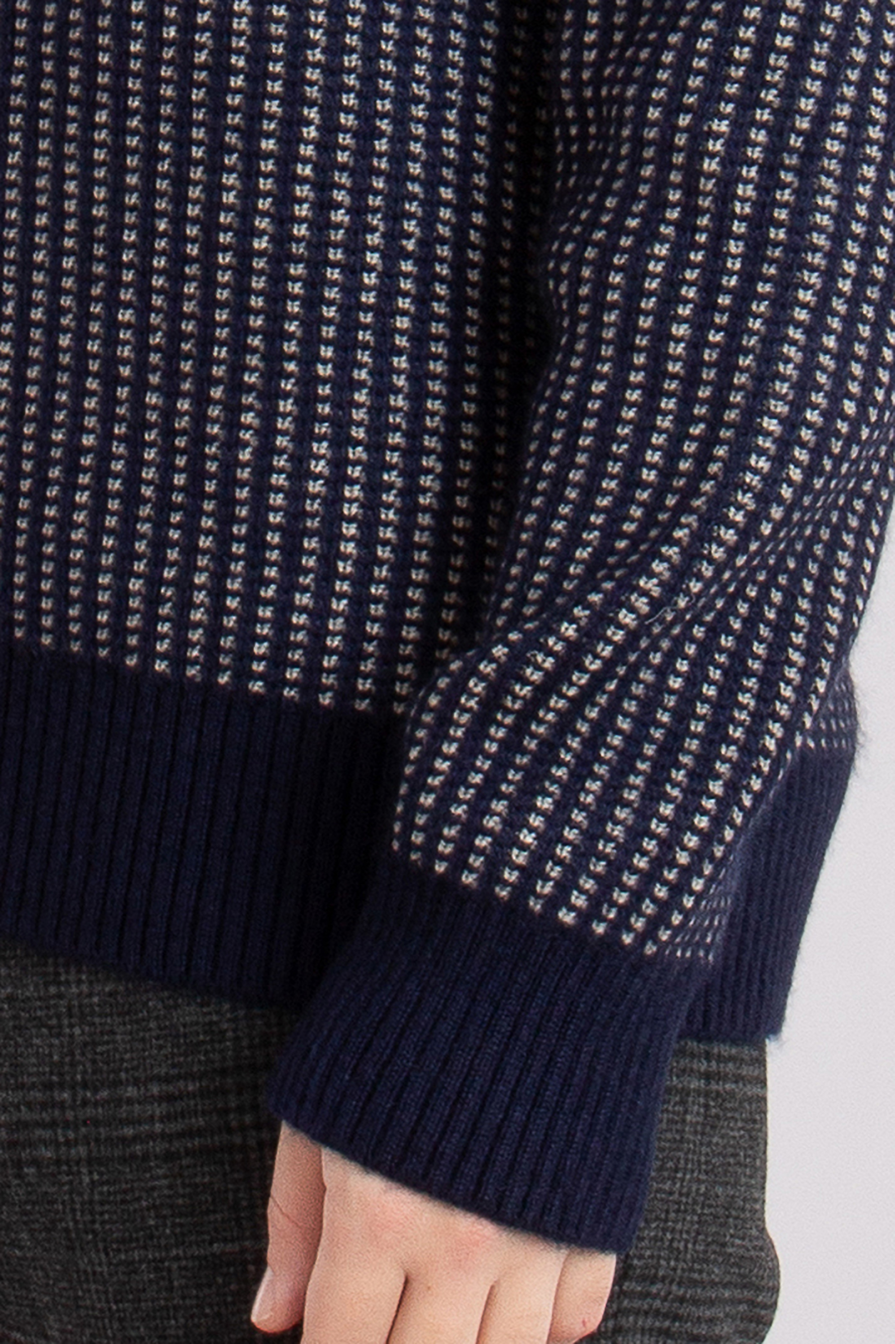 ZEGNA Jacquard Pattern Cashmere-Mohair-Silk Blend Sweater