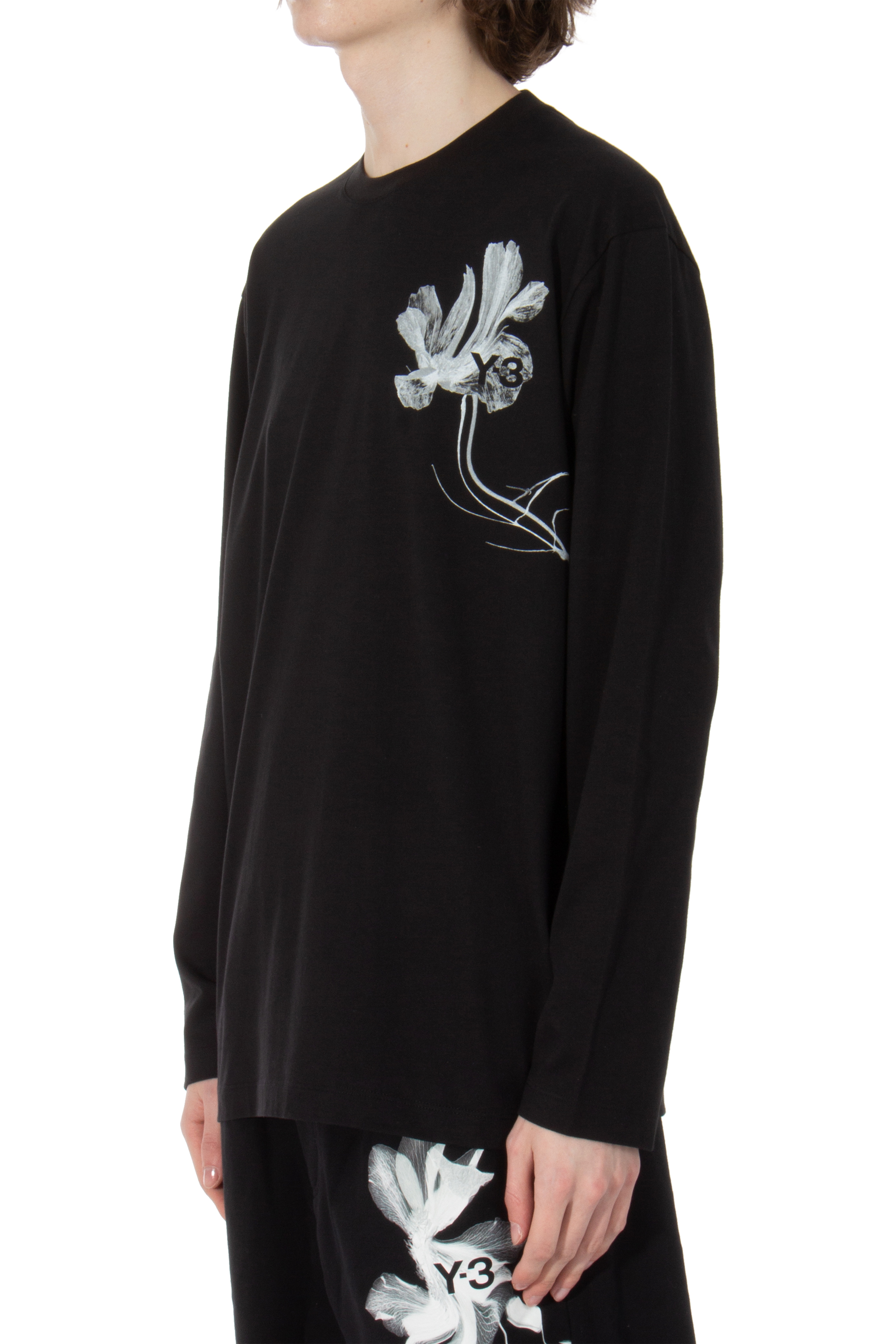 Y-3 Graphic Cotton Long Sleeve T-Shirt Y-3 Graphic Cotton Long Sleeve T-Shirt