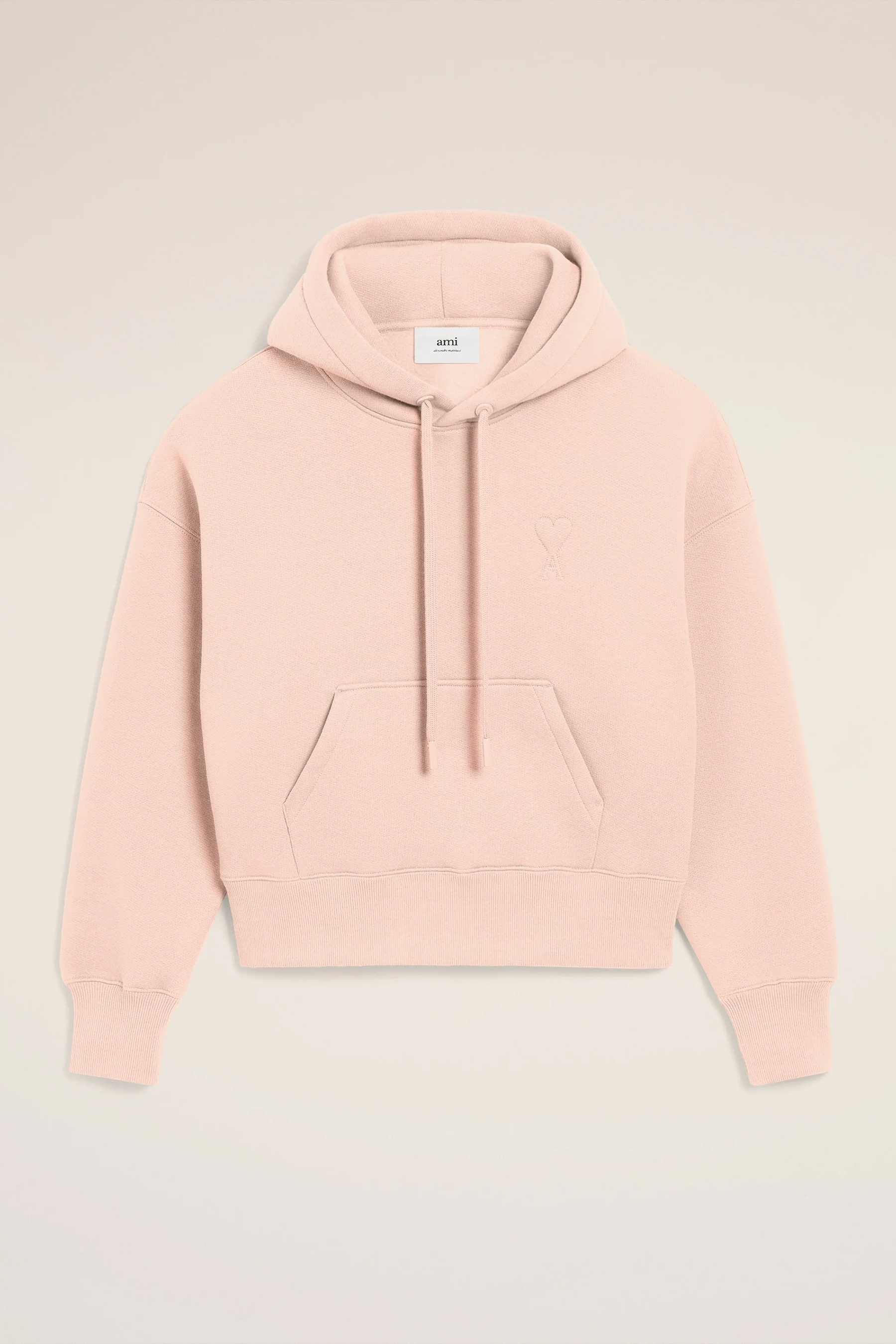 AMI PARIS Comfort Fit Ami De Coeur Brushed Cotton Blend Fleece Hoodie Strickwaren, Pullover, Sweatshirt, Kapuzenpulli, Kapuze
