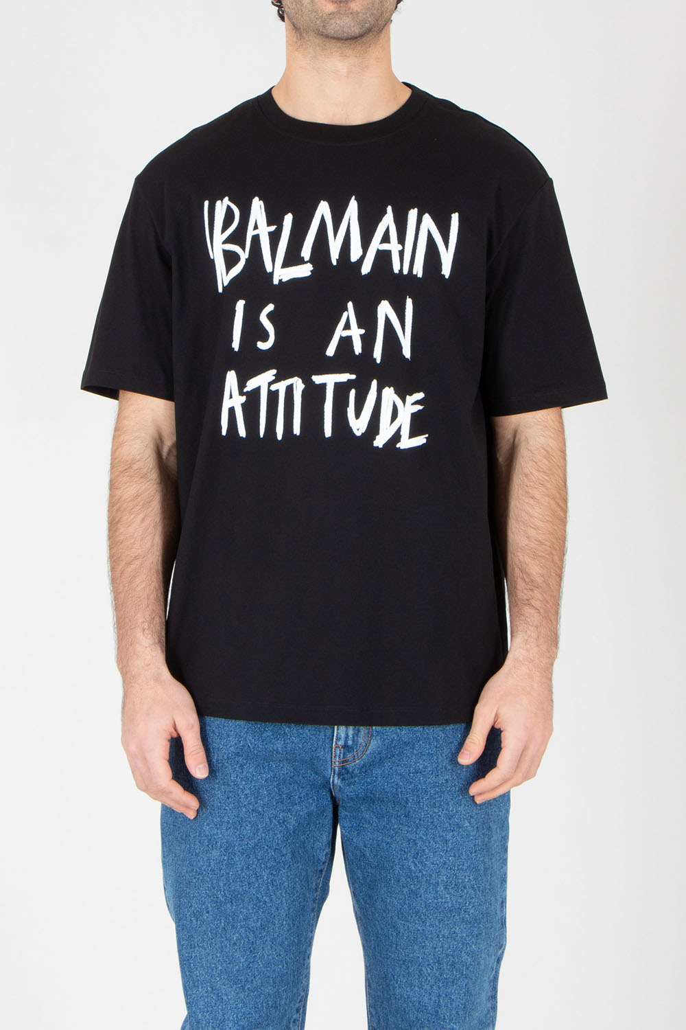 BALMAIN Regular Fit Printed Organic Cotton Jersey T-Shirt