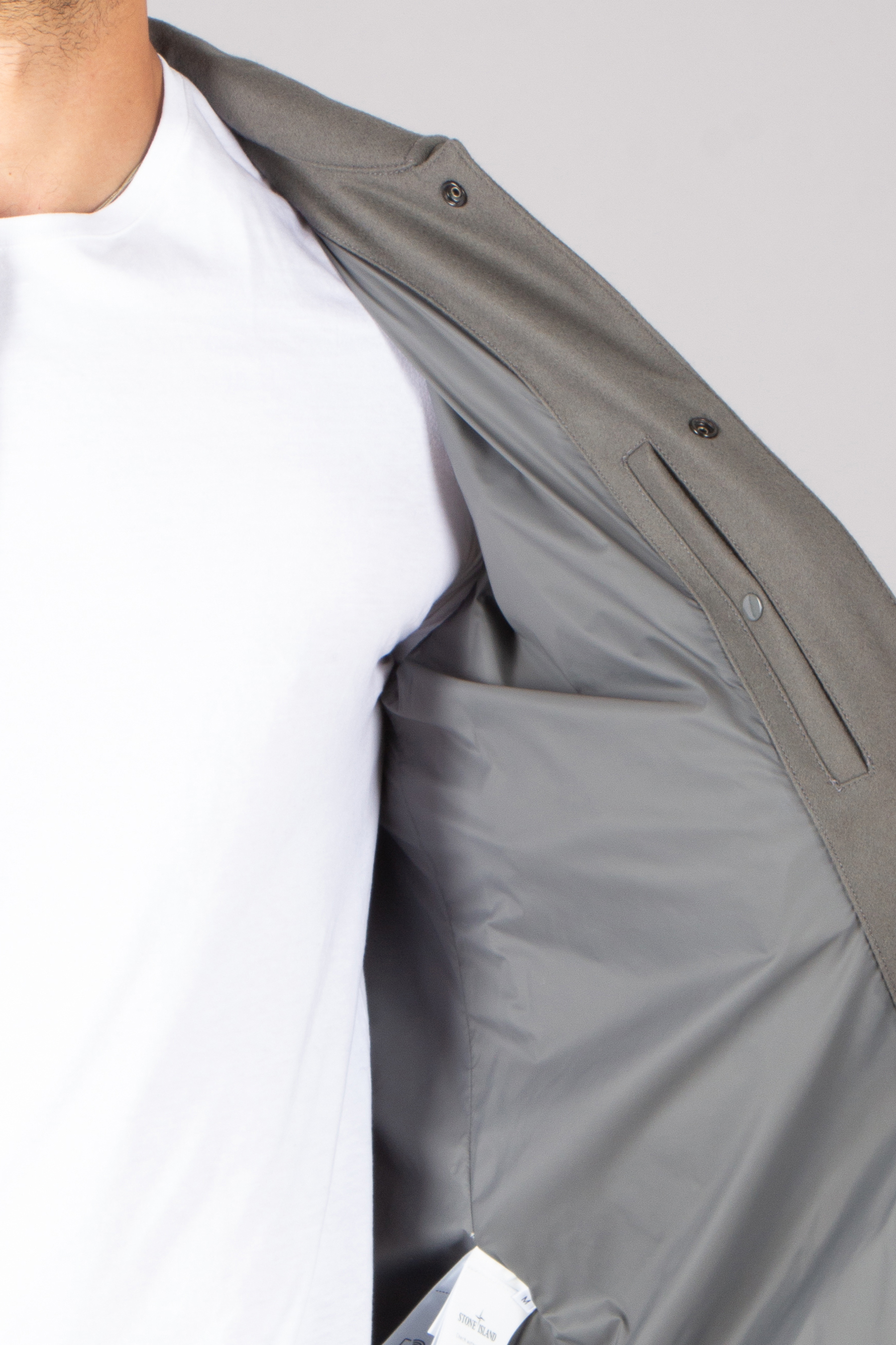 STONE ISLAND Regular Fit Ghost Piece Virgin Wool Blend Overshirt Mantel, Jacke, Blazer, Weste, Hemd