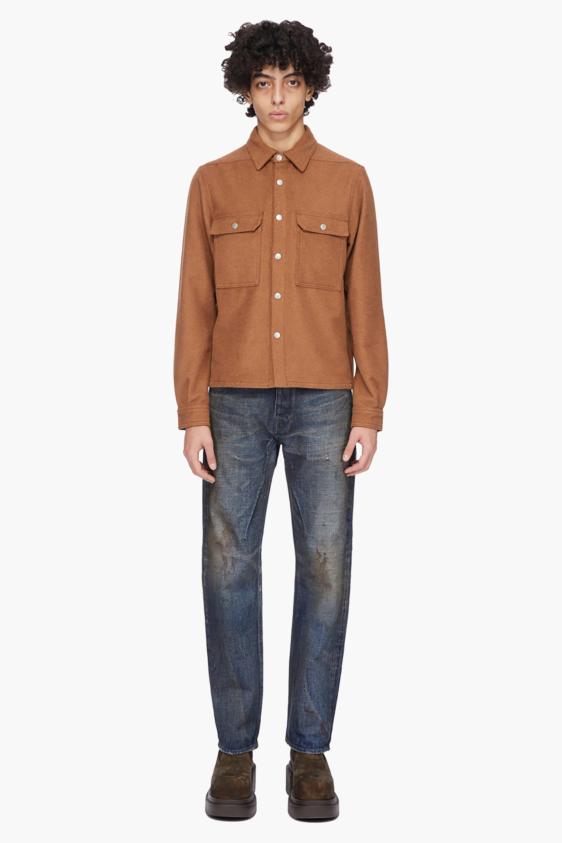 Hosen, Langarm, Hemd, Jeanshose, Mantel