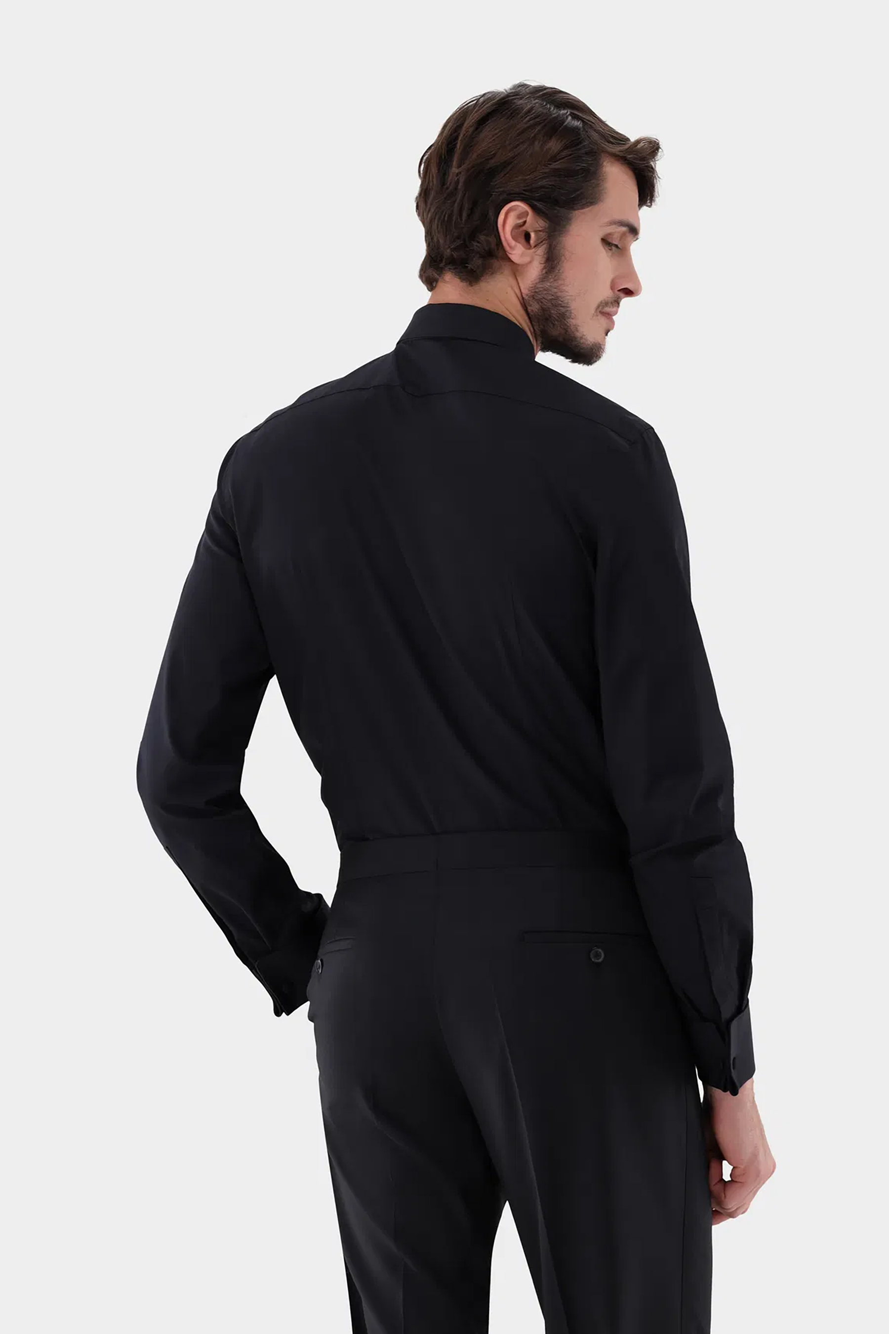 VAN LAACK Tailor Fit Cotton Tuxedo Shirt Scalo-DTF Langarm, Ärmel, Formelle Kleidung, Anzug, Smoking