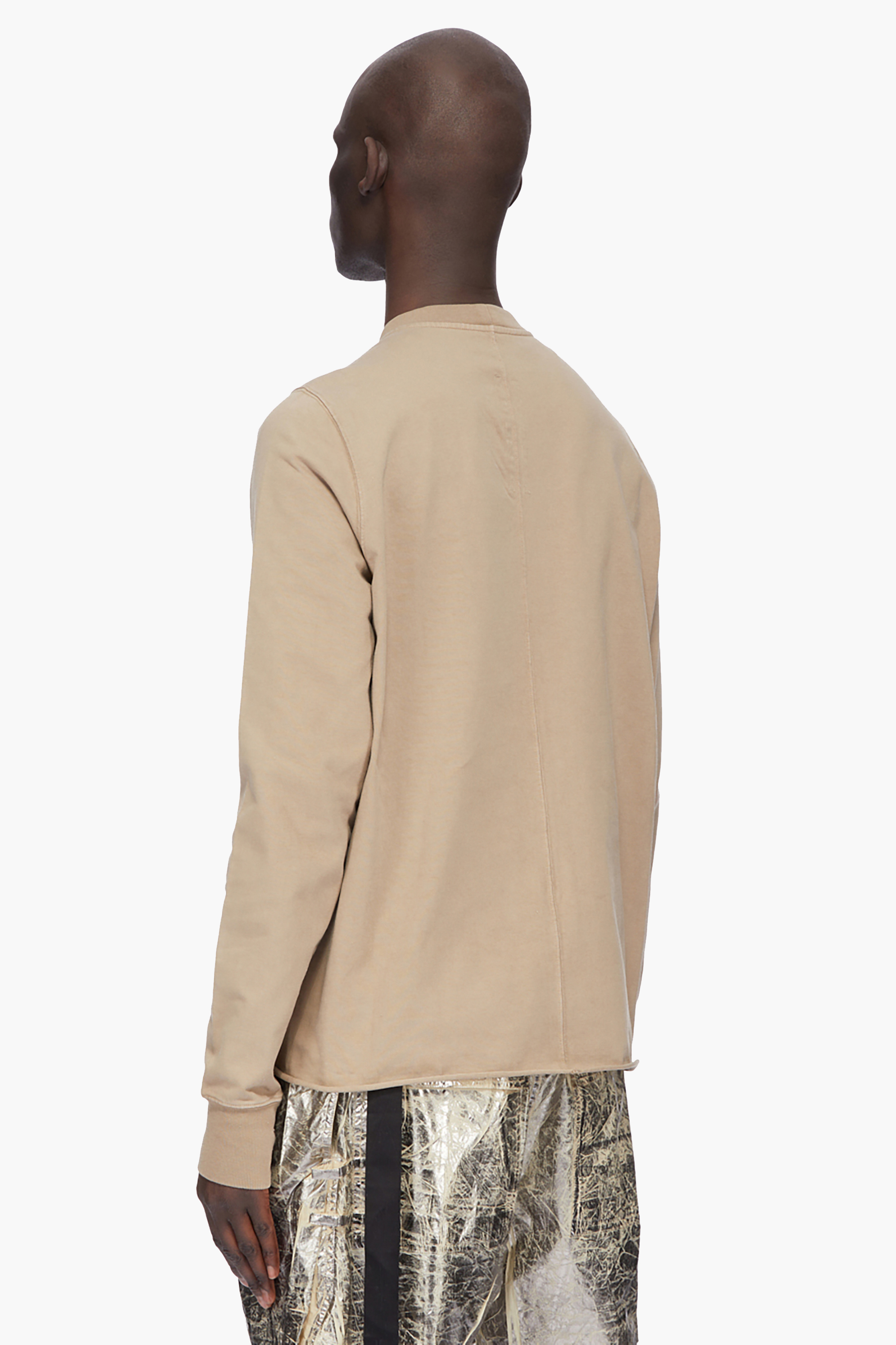 RICK OWENS DRKSHDW Regular Fit Compact Heavy Organic Cotton Jersey Crewneck Sweatshirt Langarm, Ärmel, Mantel, Jacke, Person