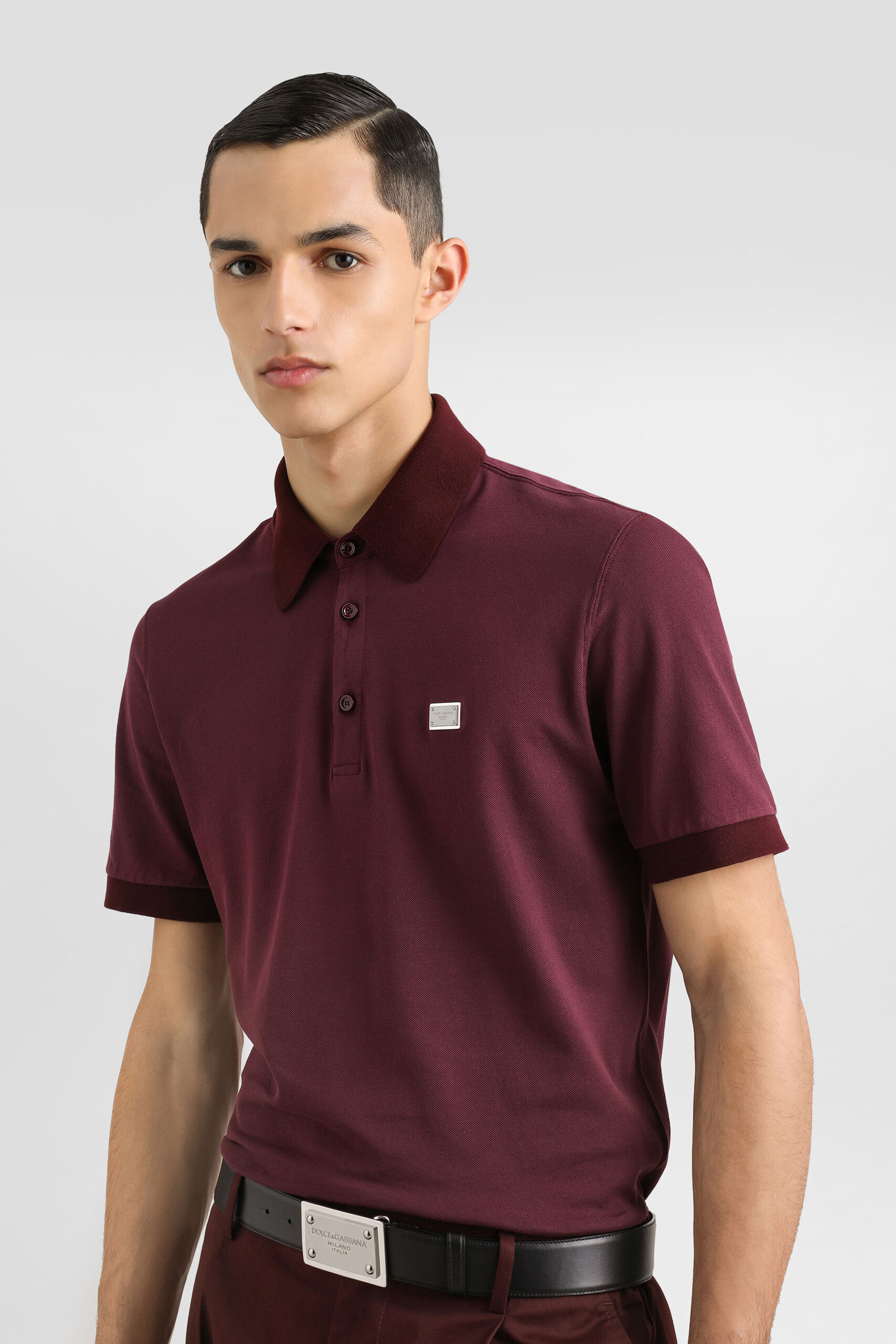 DOLCE & GABBANA Regular Fit Cotton Piqué Polo Shirt DOLCE & GABBANA Regular Fit Cotton Piqué Polo Shirt