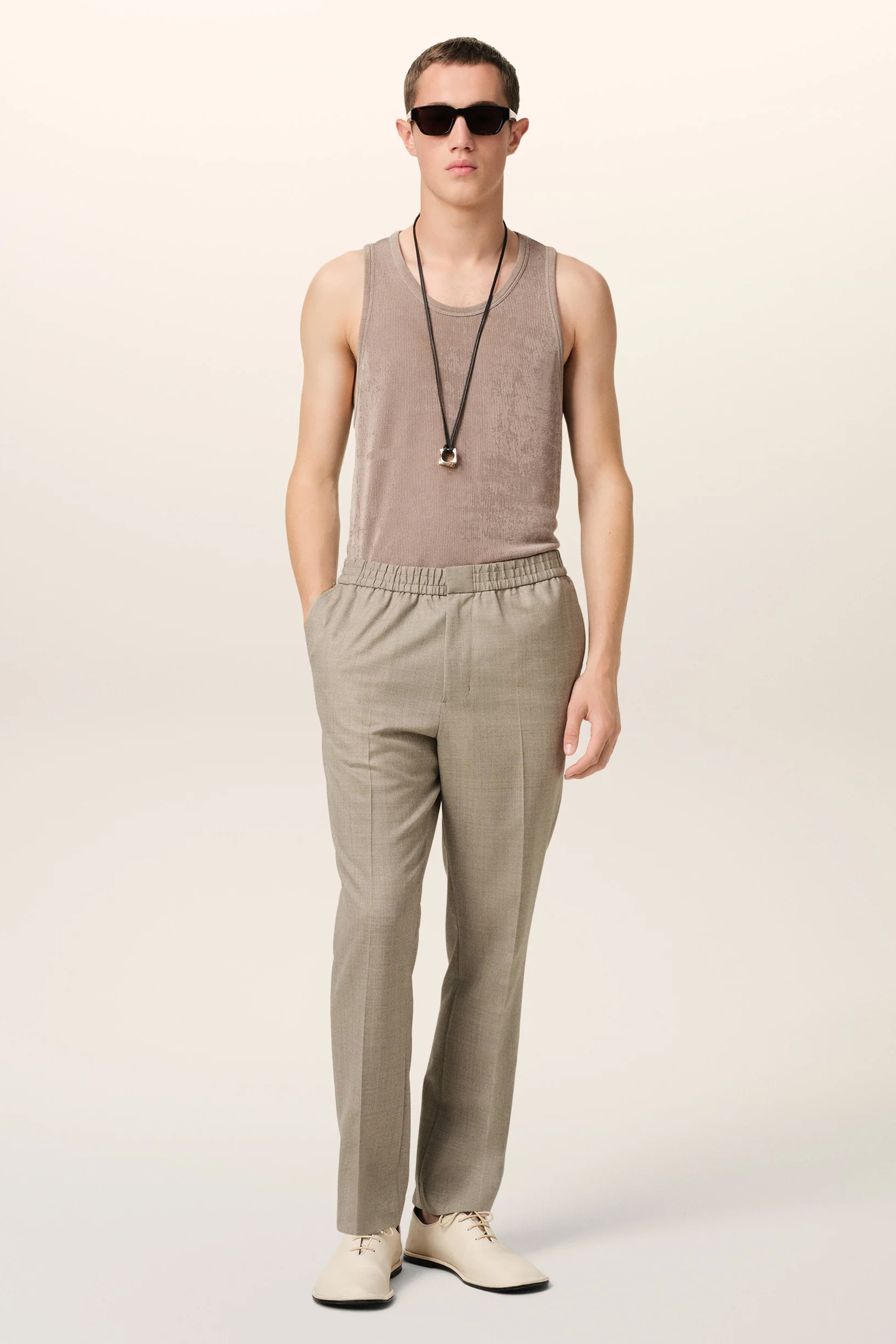 AMI PARIS Straight Leg Virgin Wool Canvas Pants AMI PARIS Straight Leg Virgin Wool Canvas Pants
