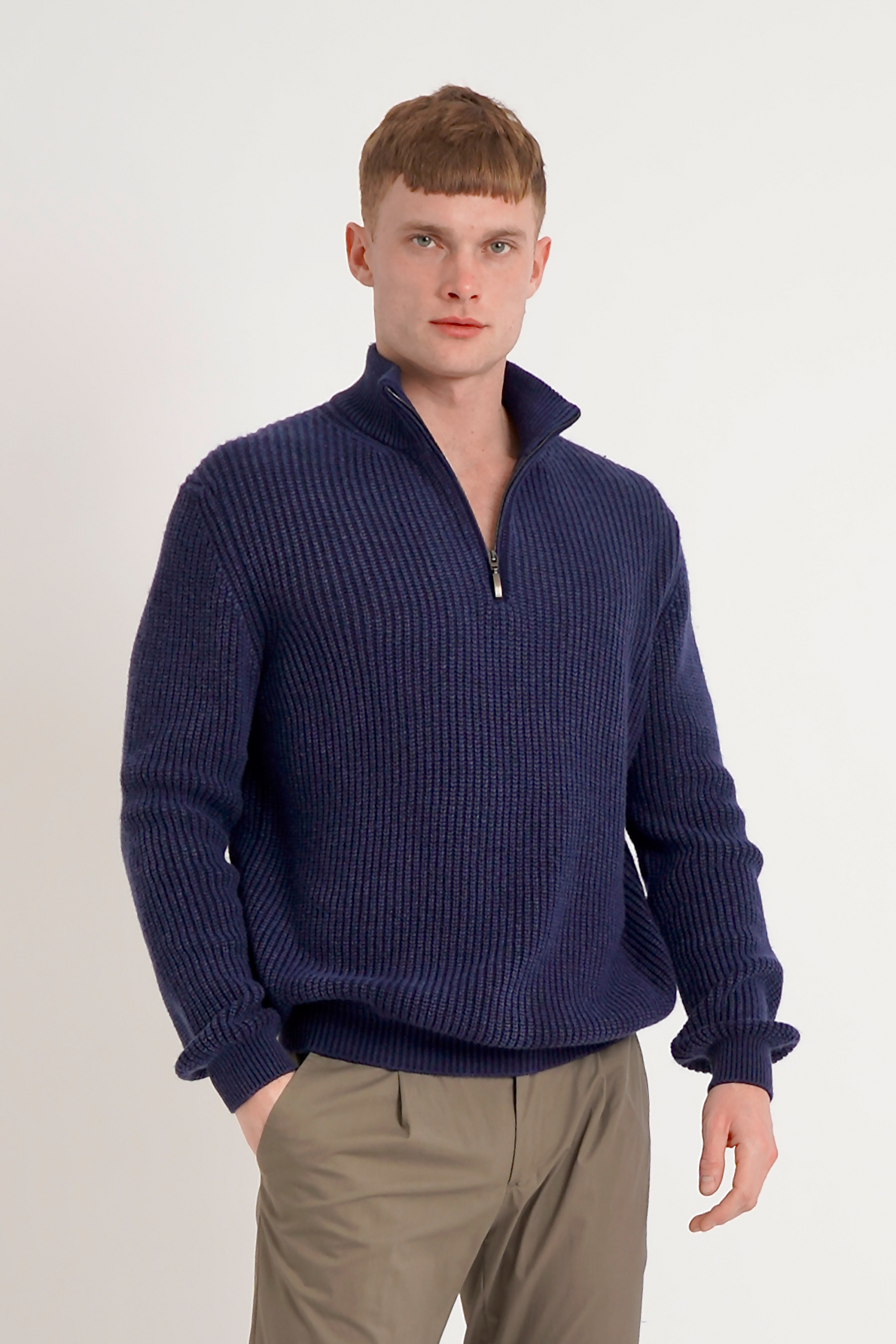 AIDA BARNI Ribbed Cashmere Troyer AIDA BARNI Ribbed Cashmere Troyer