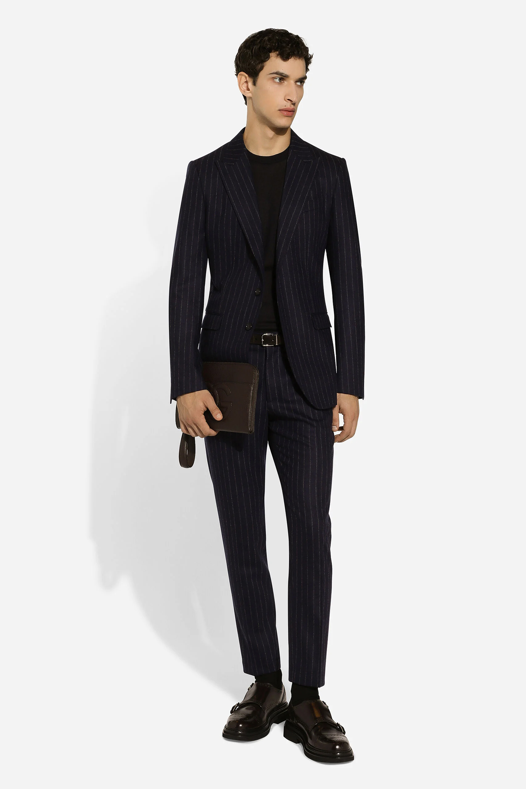 DOLCE & GABBANA Pinstripe Virgin Wool-Cashmere-Flannel Jacket Taormina DOLCE & GABBANA Pinstripe Virgin Wool-Cashmere-Flannel Jacket Taormina