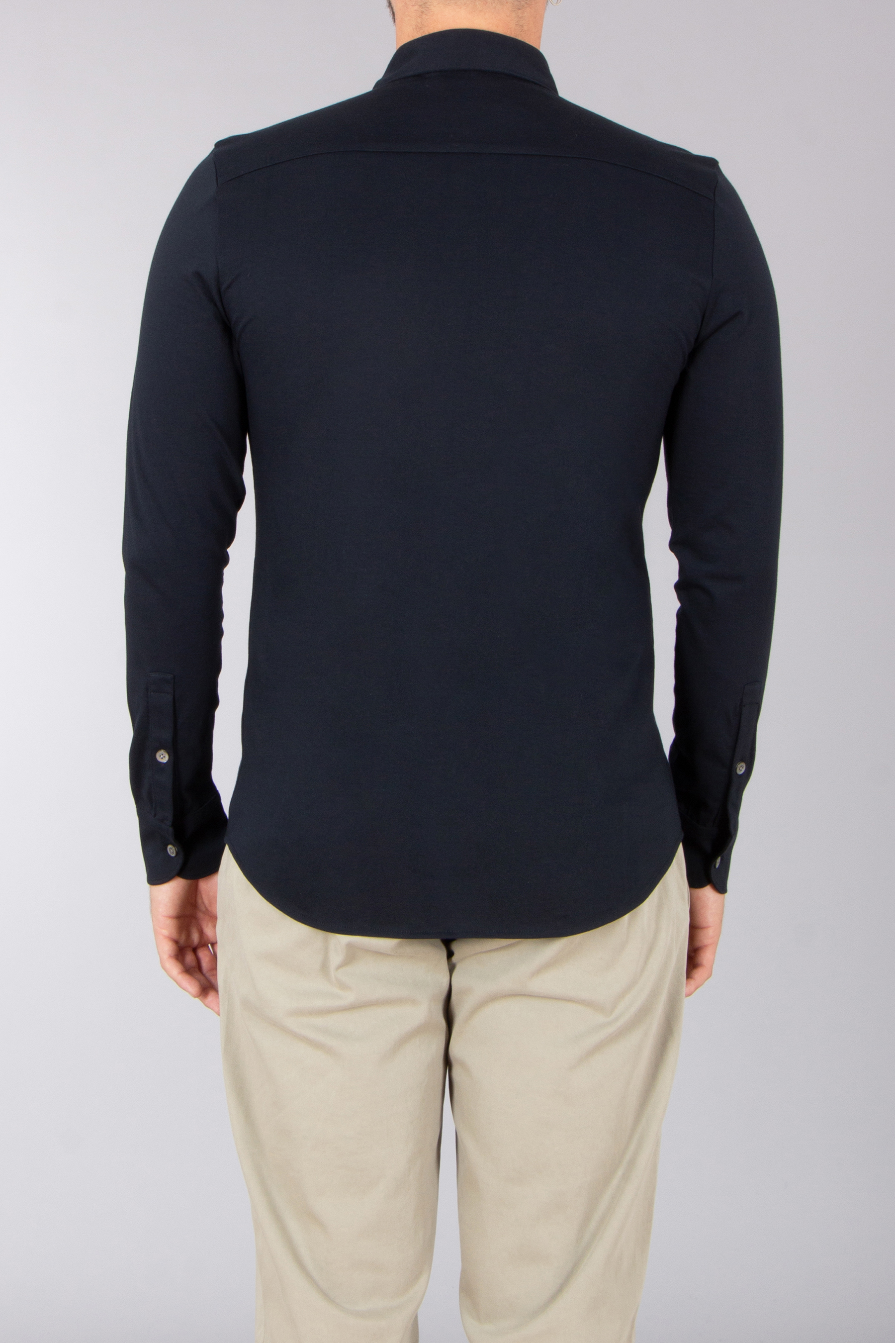 STEFAN BRANDT Slim Fit Urpima Sea Island Cotton Jersey Shirt Otis Langarm, Ärmel, Hemd, Mann, Person