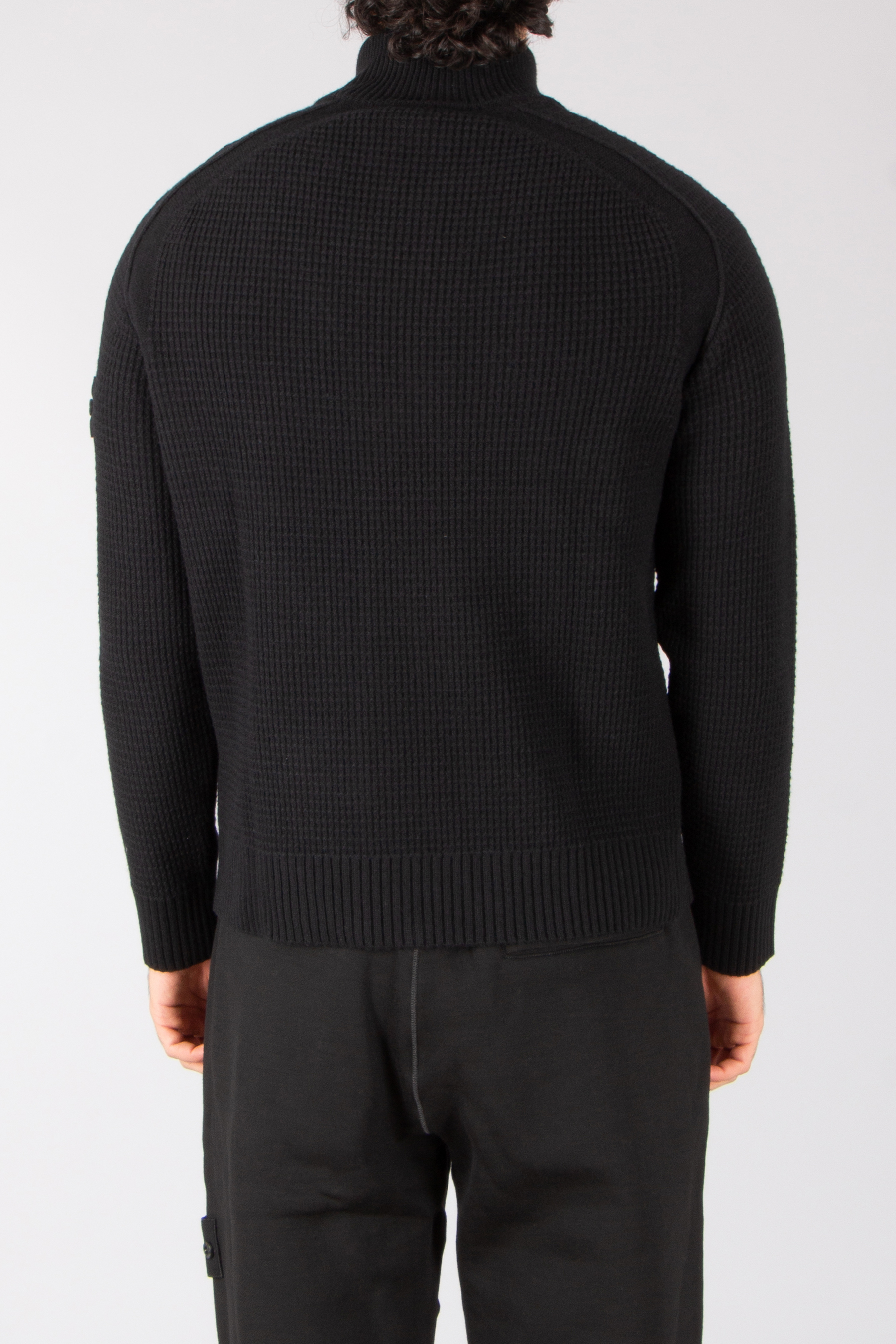 STONE ISLAND Loose Fit Ghost Piece Waffle Knit Virgin Wool Zip