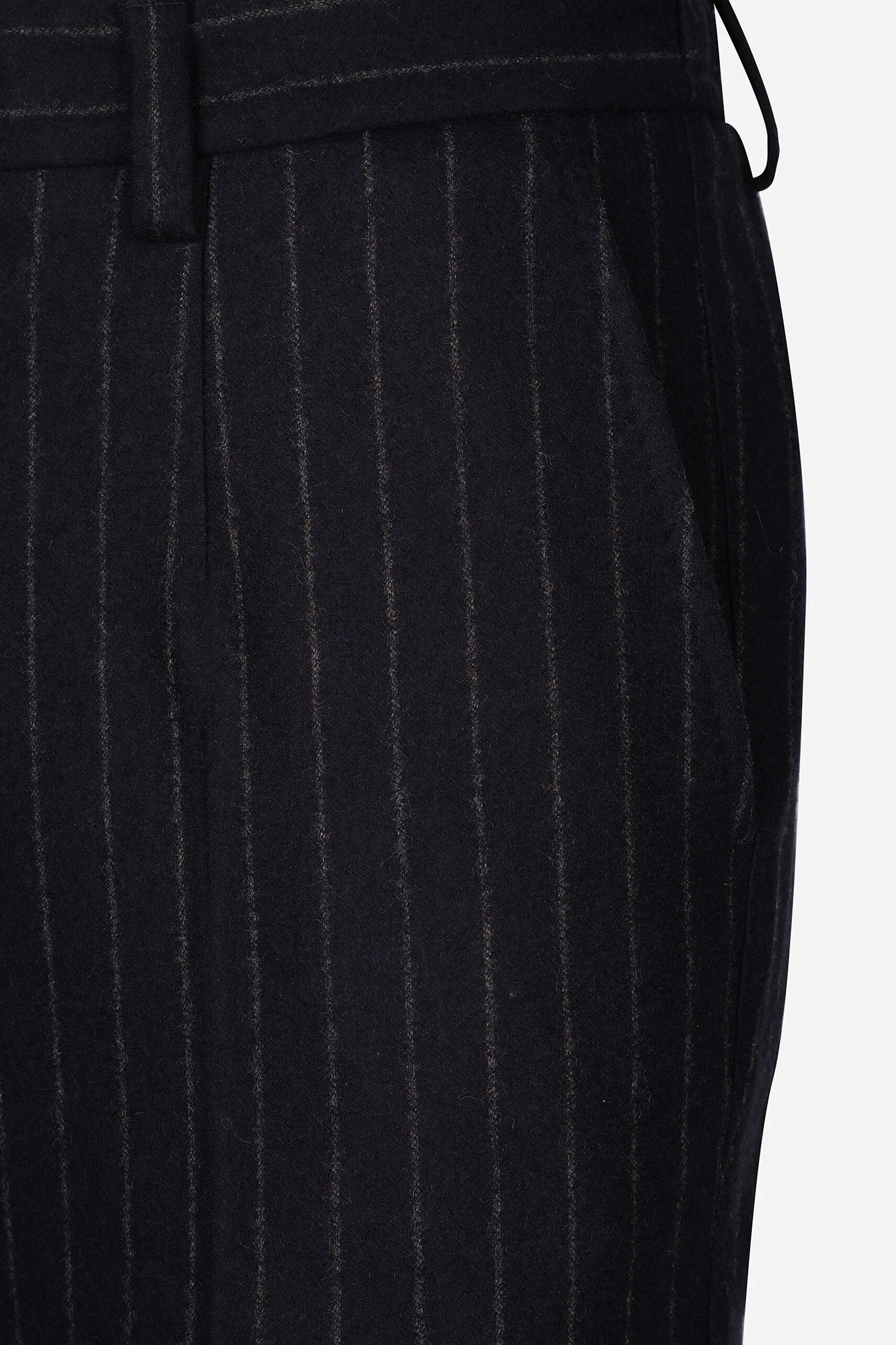 DOLCE & GABBANA Pinstripe Virgin Wool-Cashmere-Flannel Pants DOLCE & GABBANA Pinstripe Virgin Wool-Cashmere-Flannel Pants