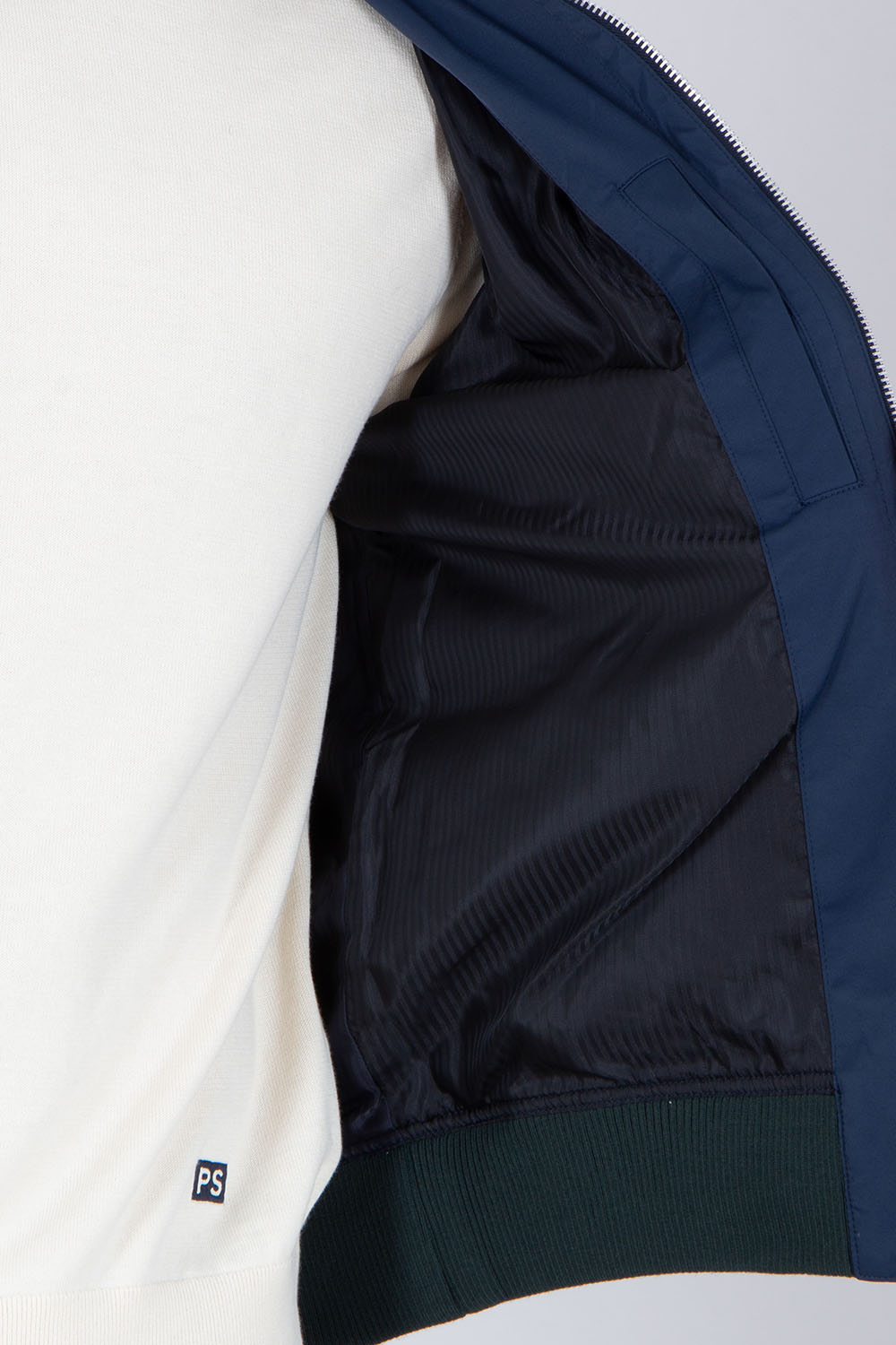 PAUL SMITH Regular Fit Technical Nylon-Cotton Stretch Blend Bomber Jacket