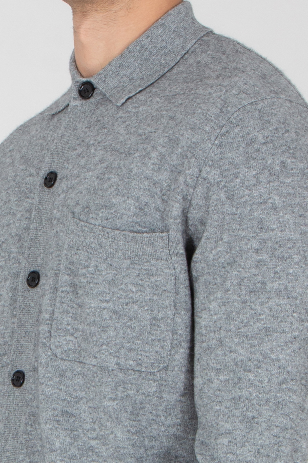 ALLUDE Regular Fit Cotton-Cashmere Blend Knit Shirt