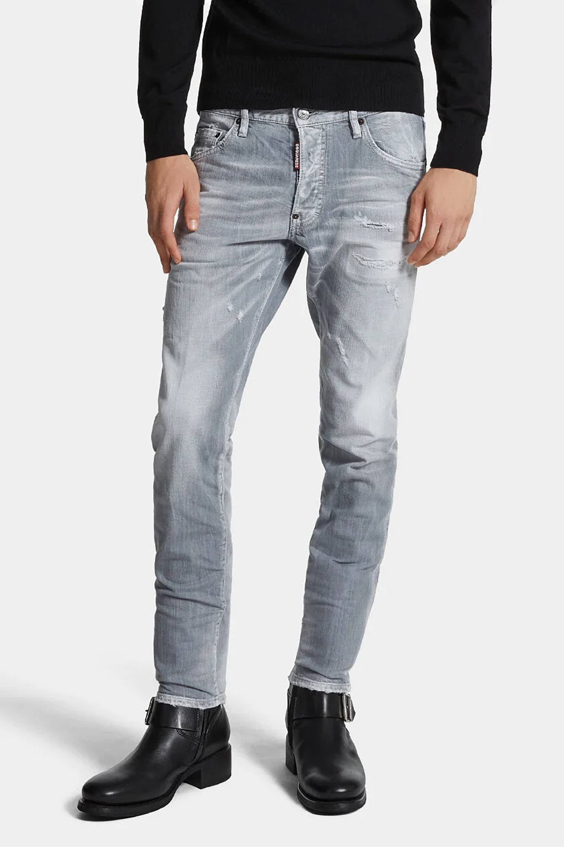 DSQUARED2 Brushed Cotton Stretch Denim Skater Jeans DSQUARED2 Brushed Cotton Stretch Denim Skater Jeans