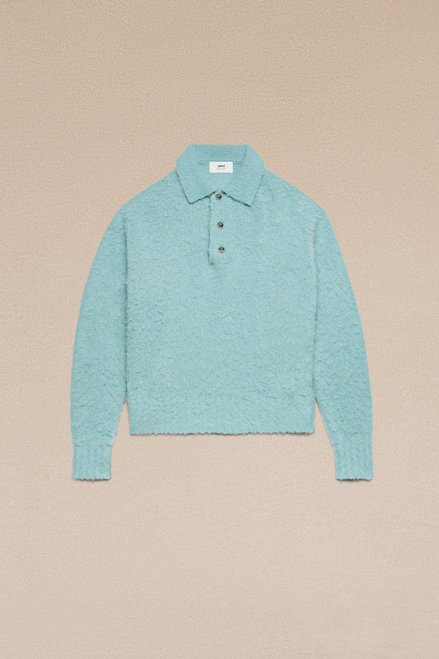 AMI PARIS Alpaca Blend Knit Polo