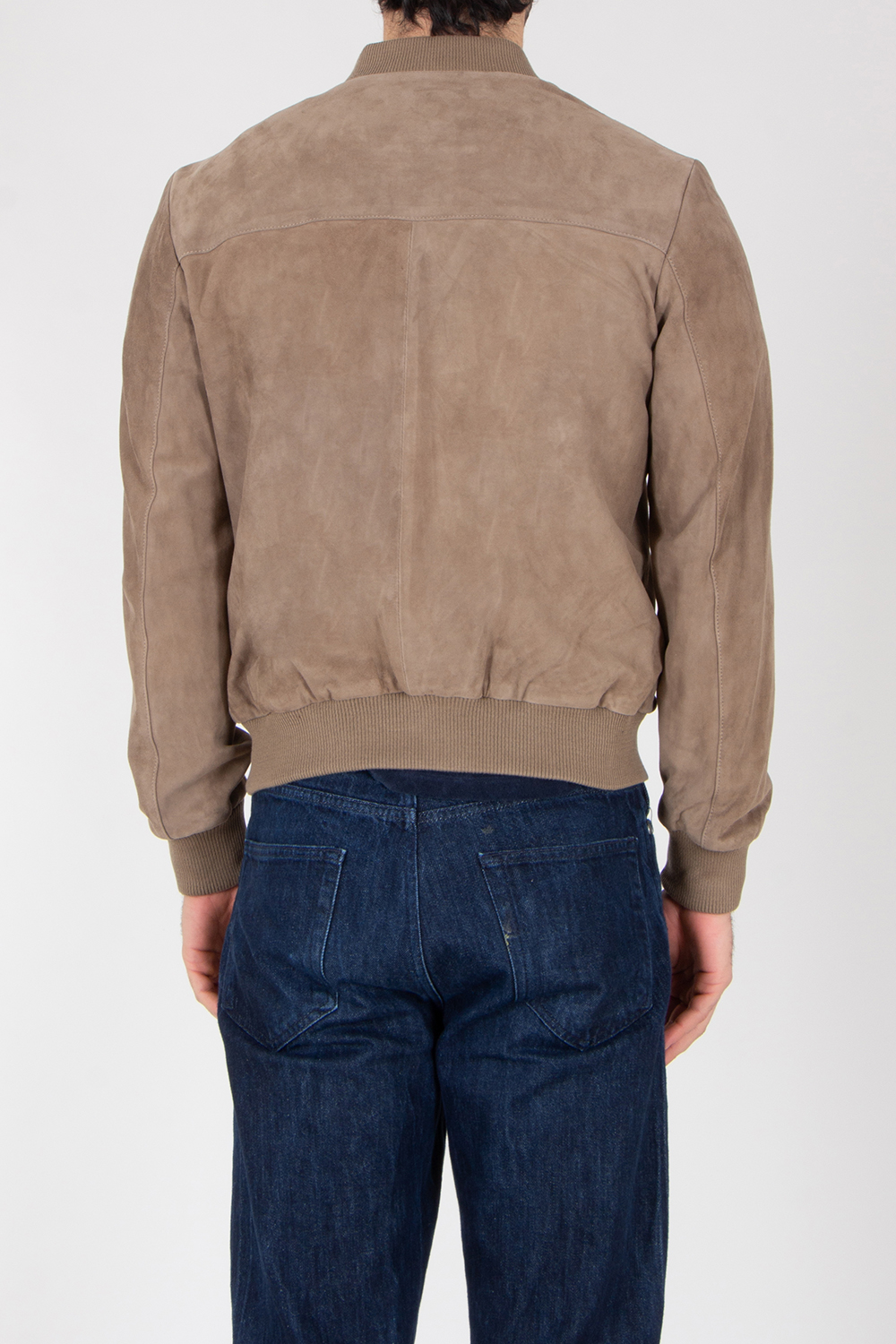 ARMA Regular Fit Goat Suede Bomber Jacket Didier