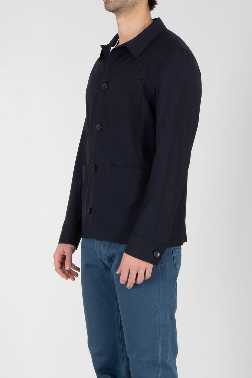 DRESSLER Regular Fit D-Tech Virgin Wool Stretch Overshirt Syrakus