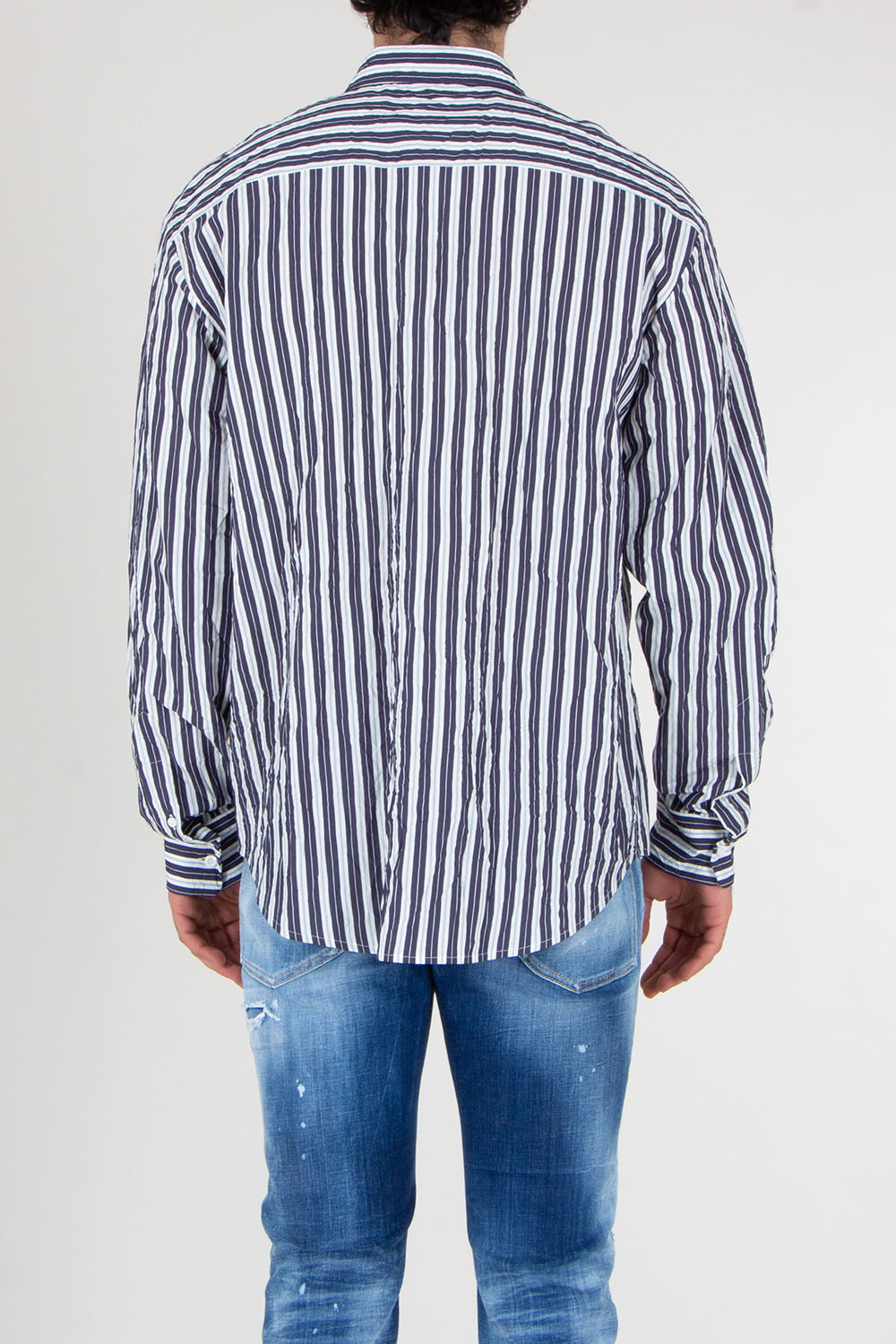 DSQUARED2 Oversized Crinkled Striped Shirt