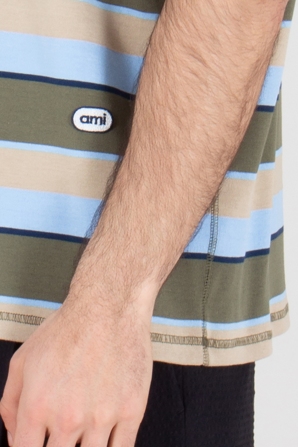 AMI PARIS Oversized Striped Cotton T-Shirt