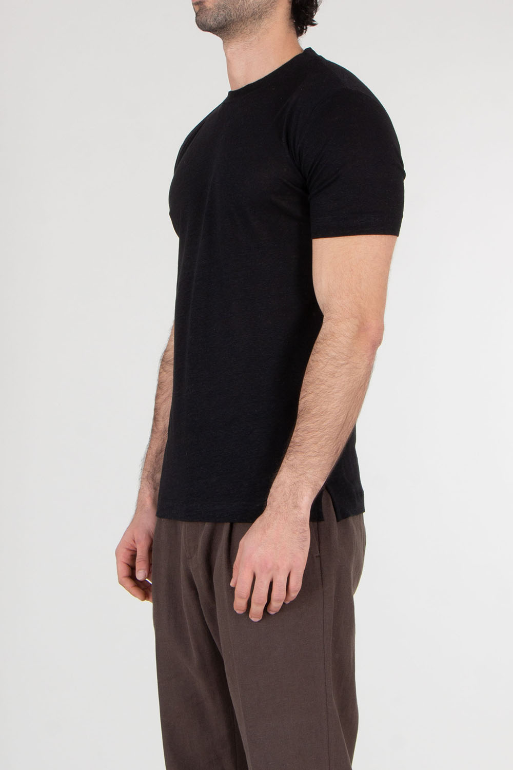 AURÉLIEN Slim Fit Linen Jersey T Shirt 