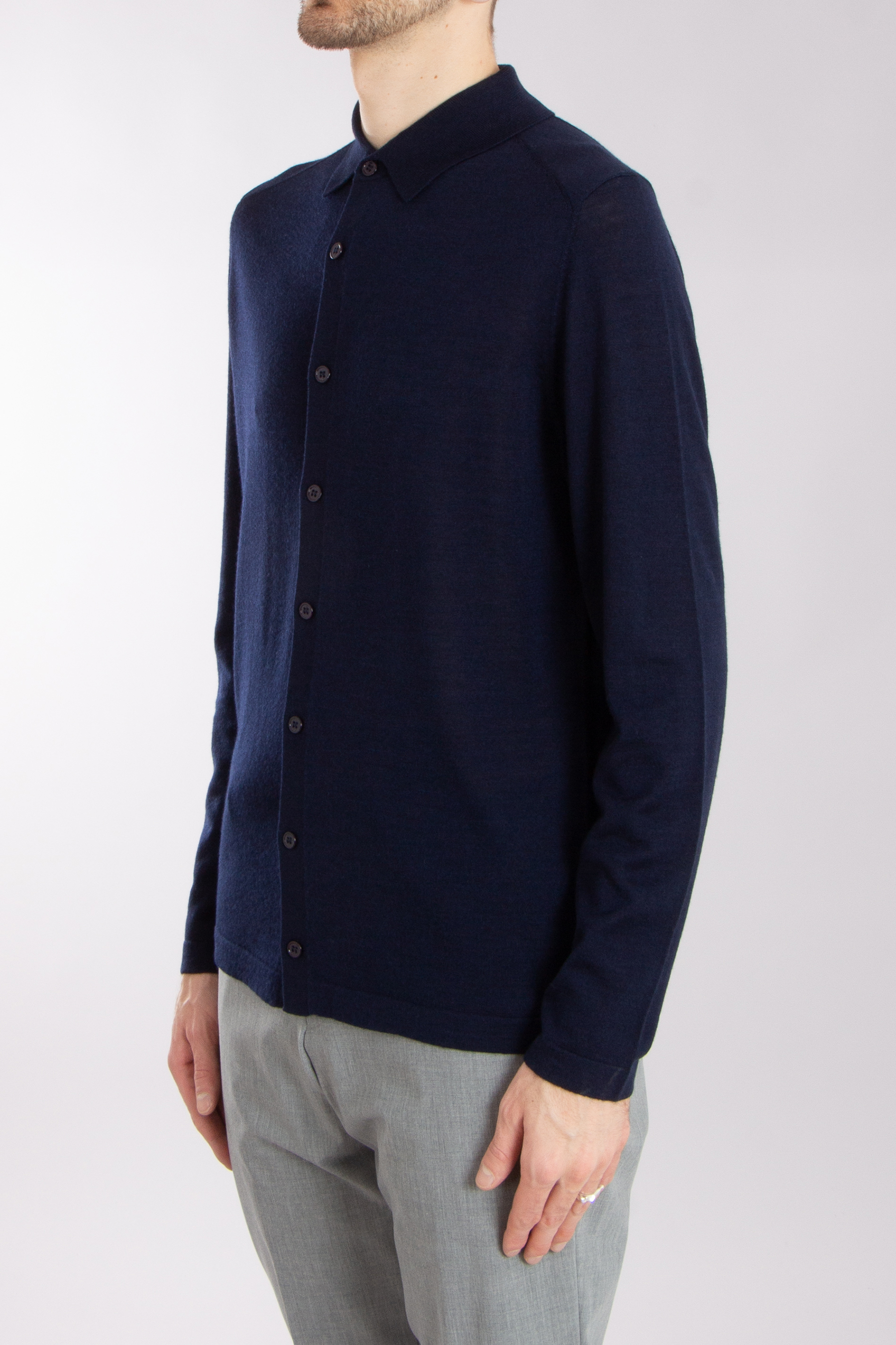 MIENTUS BERLIN Extrafine Wool-Silk-Cashmere Blend Knit Shirt MIENTUS BERLIN Extrafine Wool-Silk-Cashmere Blend Knit Shirt