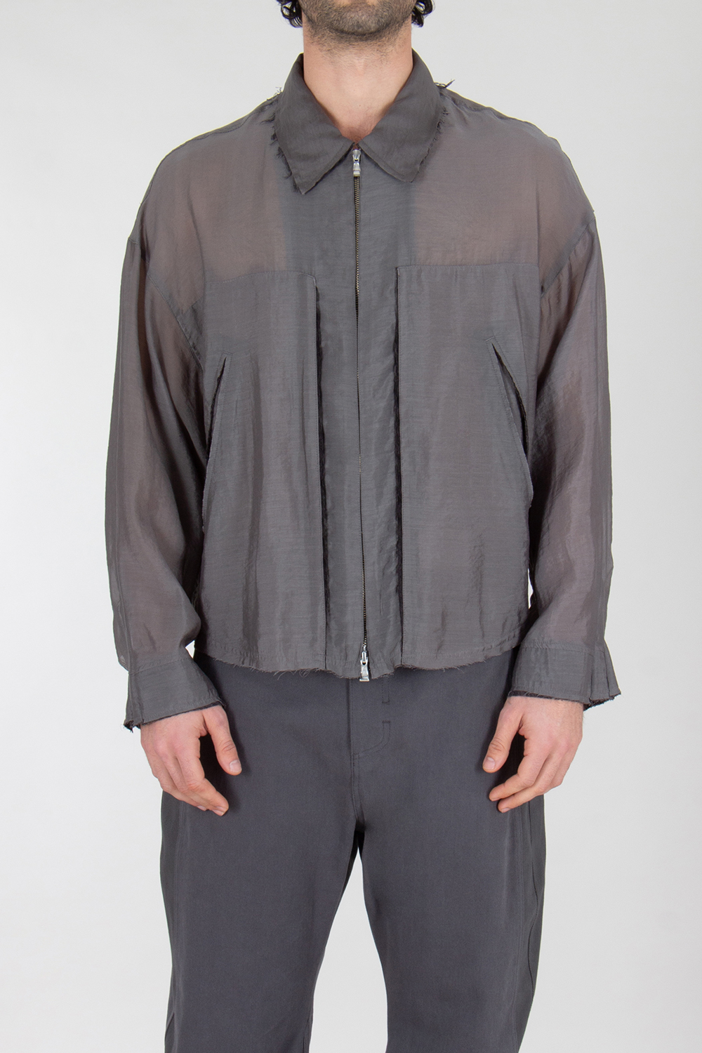 XLIM Relaxed Fit Raw Edge Shirt Jacket