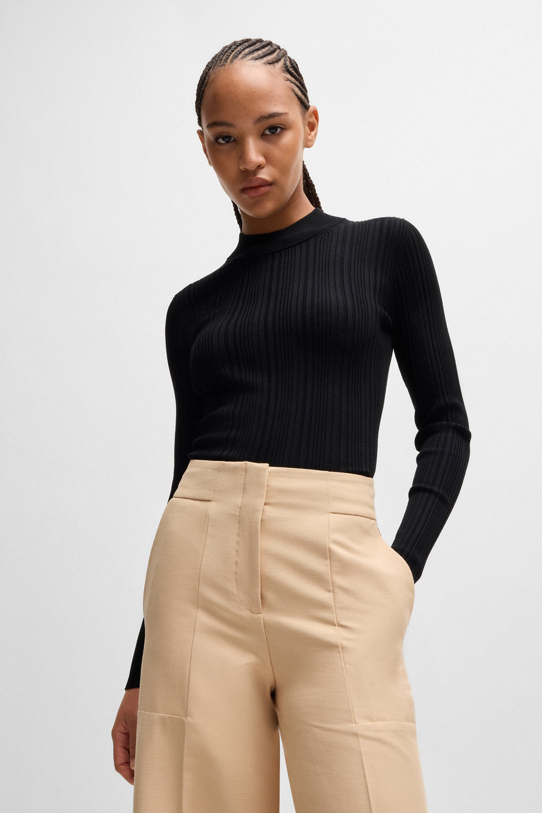 HUGO Slim Fit Ribbed Sweater Sarphammy HUGO Slim Fit Ribbed Sweater Sarphammy