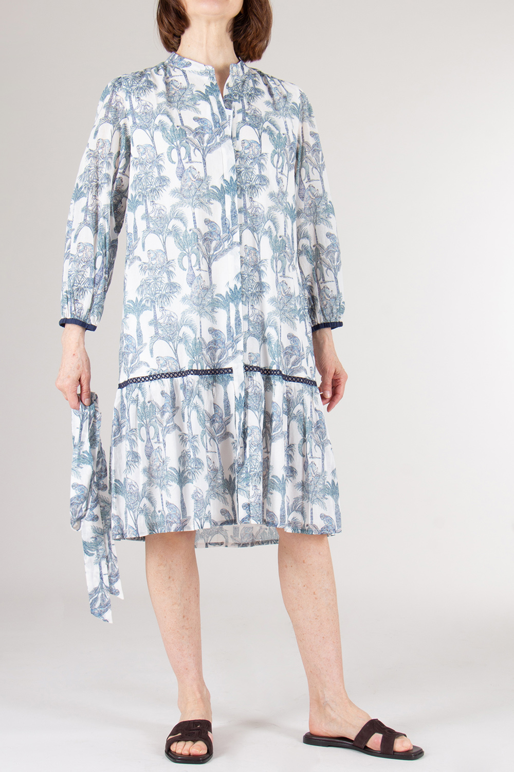 0039 ITALY Jungle Motif Cotton Shirt Dress Milo