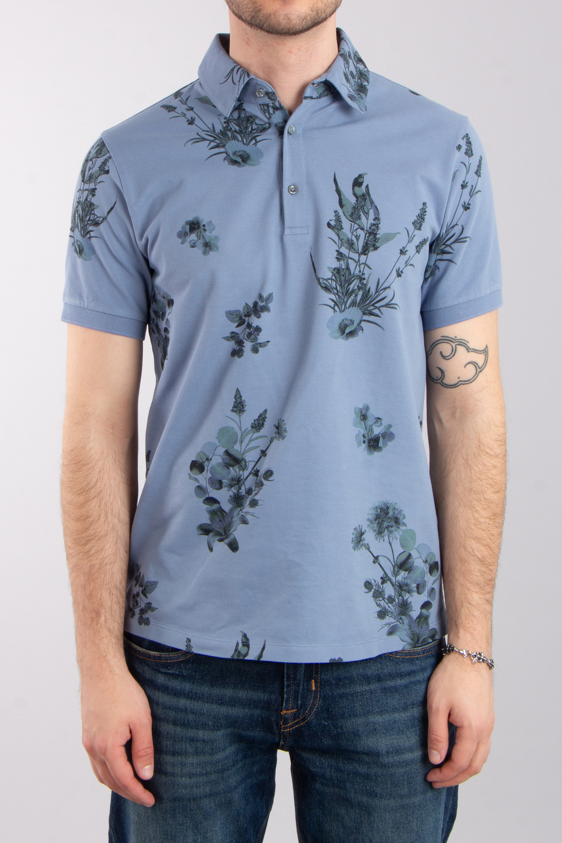 VAN LAACK Printed Cotton Piqué Polo Shirt Papos