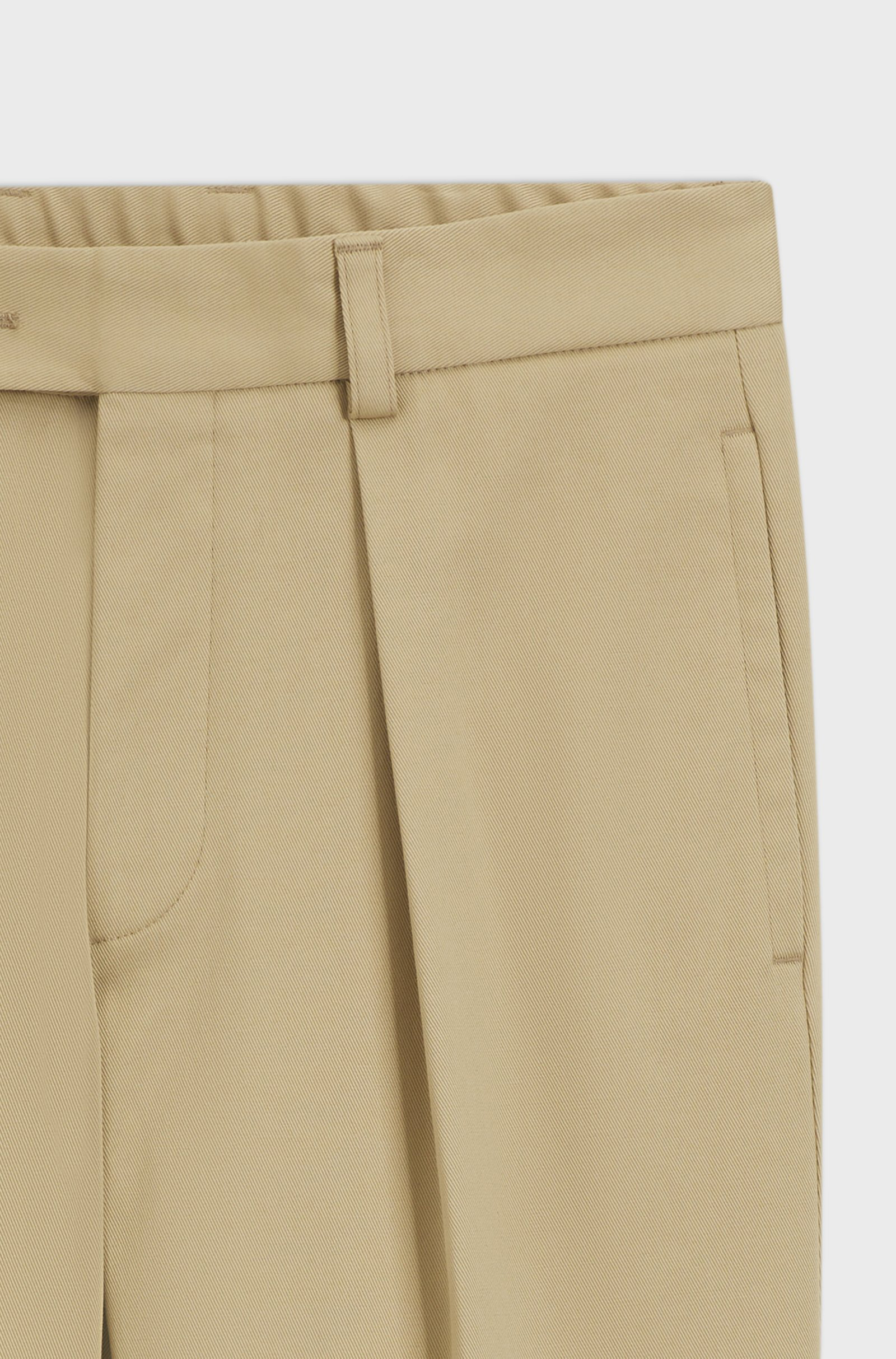BECKHAM x BOSS Loose Fit Stretch Cotton Blend Pants Bekleidung, Khaki, Kurze Hosen