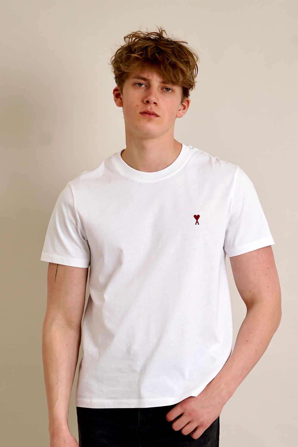 AMI PARIS Classic Fit Ami De Coeur Organic Cotton Jersey T-Shirt 