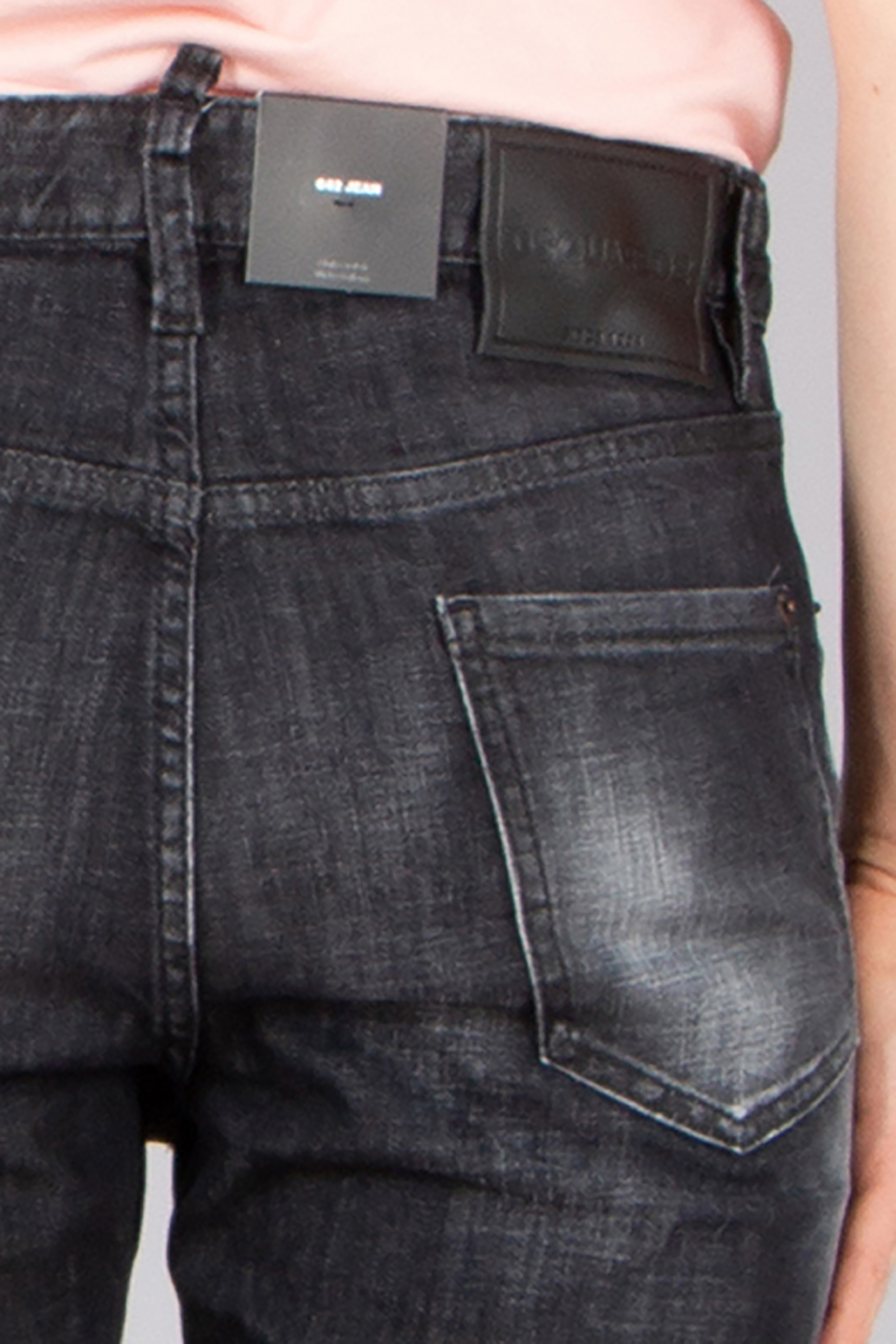 DSQUARED2 Black Easy Wash Cotton Stretch Denim 642 Jeans Bekleidung, Hosen, Jeans, Zubehör, Gürtel