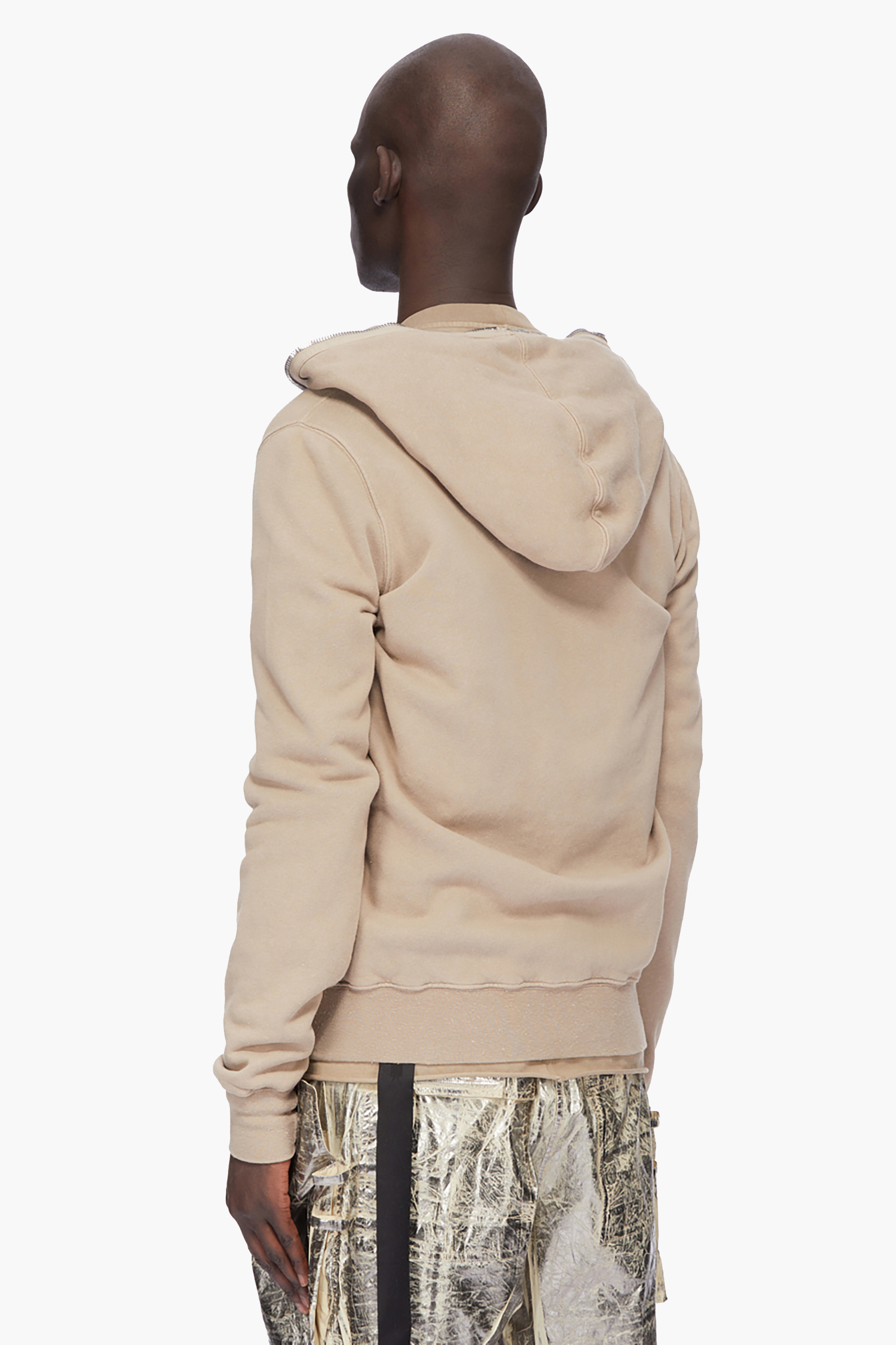RICK OWENS DRKSHDW Large Fit Brushed Organic Cotton French Terry Gimp Zip-Up Hoodie Strickwaren, Pullover, Sweatshirt, Kapuzenpulli, Person