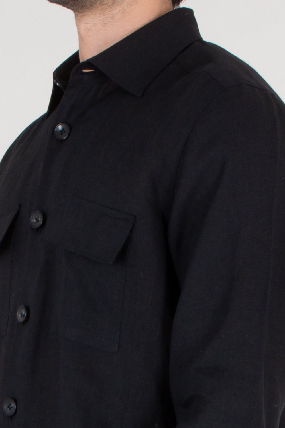 KITON Regular Fit Linen Overshirt