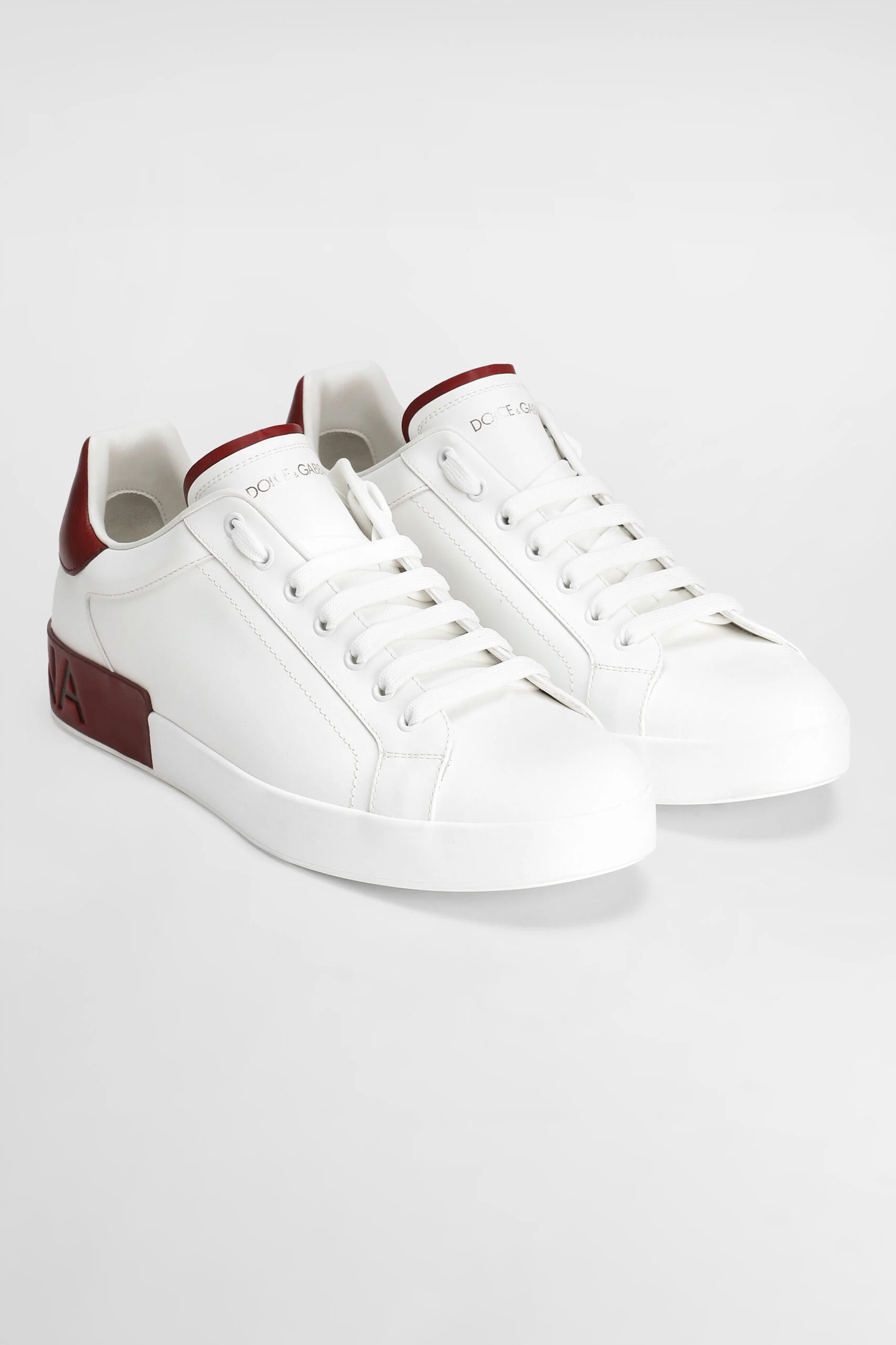 DOLCE & GABBANA Leather Sneakers Portofino Bekleidung, Schuhwerk, Schuh, Sneaker