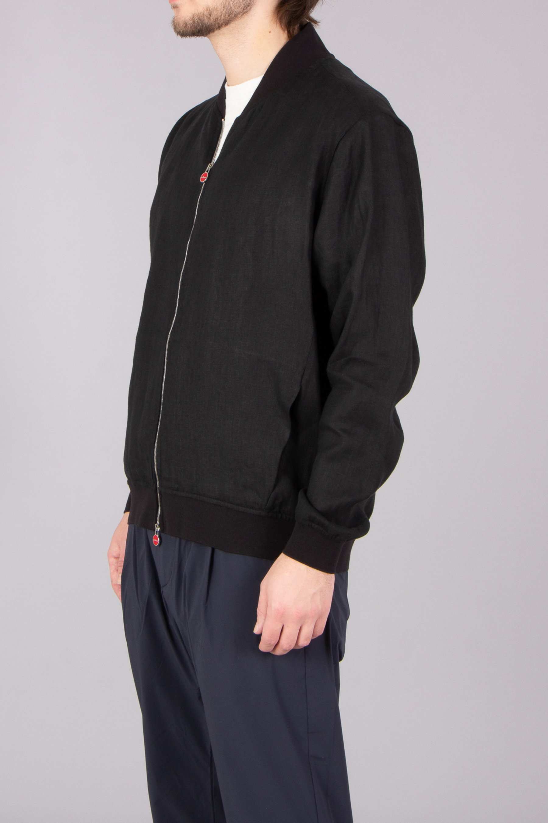 KITON Regular Fit Linen Bomber Jacket KITON Regular Fit Linen Bomber Jacket