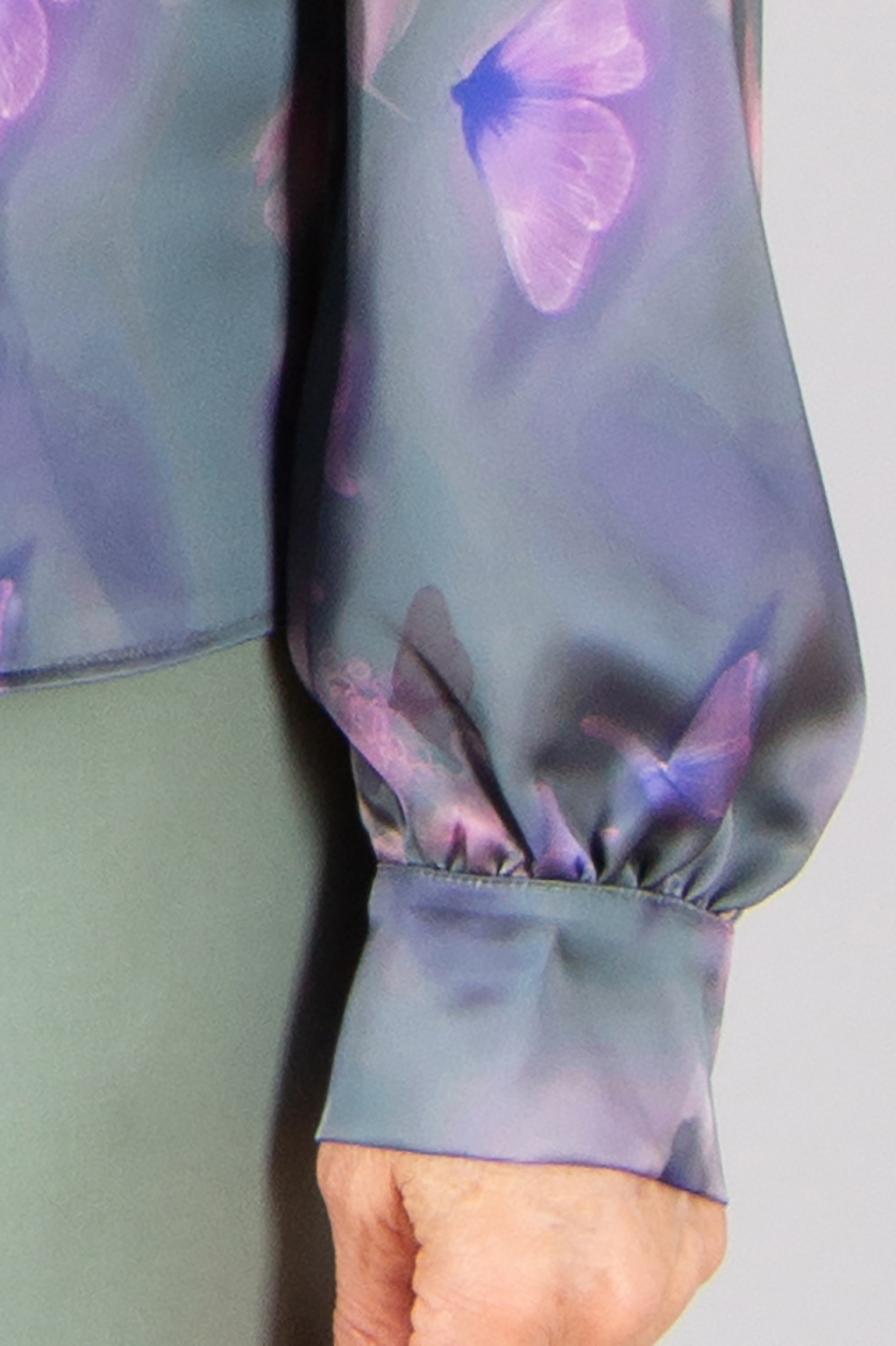 HUGO Relaxed Fit Butterly Print Satin Top Calenta HUGO Relaxed Fit Butterly Print Satin Top Calenta