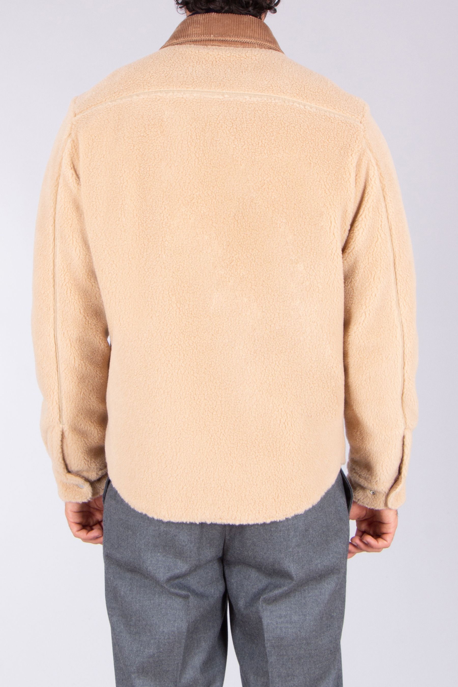 MONCLER Regular Fit Wool Blend Teddy Fleece Shirt Jacket Bekleidung, Mantel, Strickwaren, Pullover, Jacke