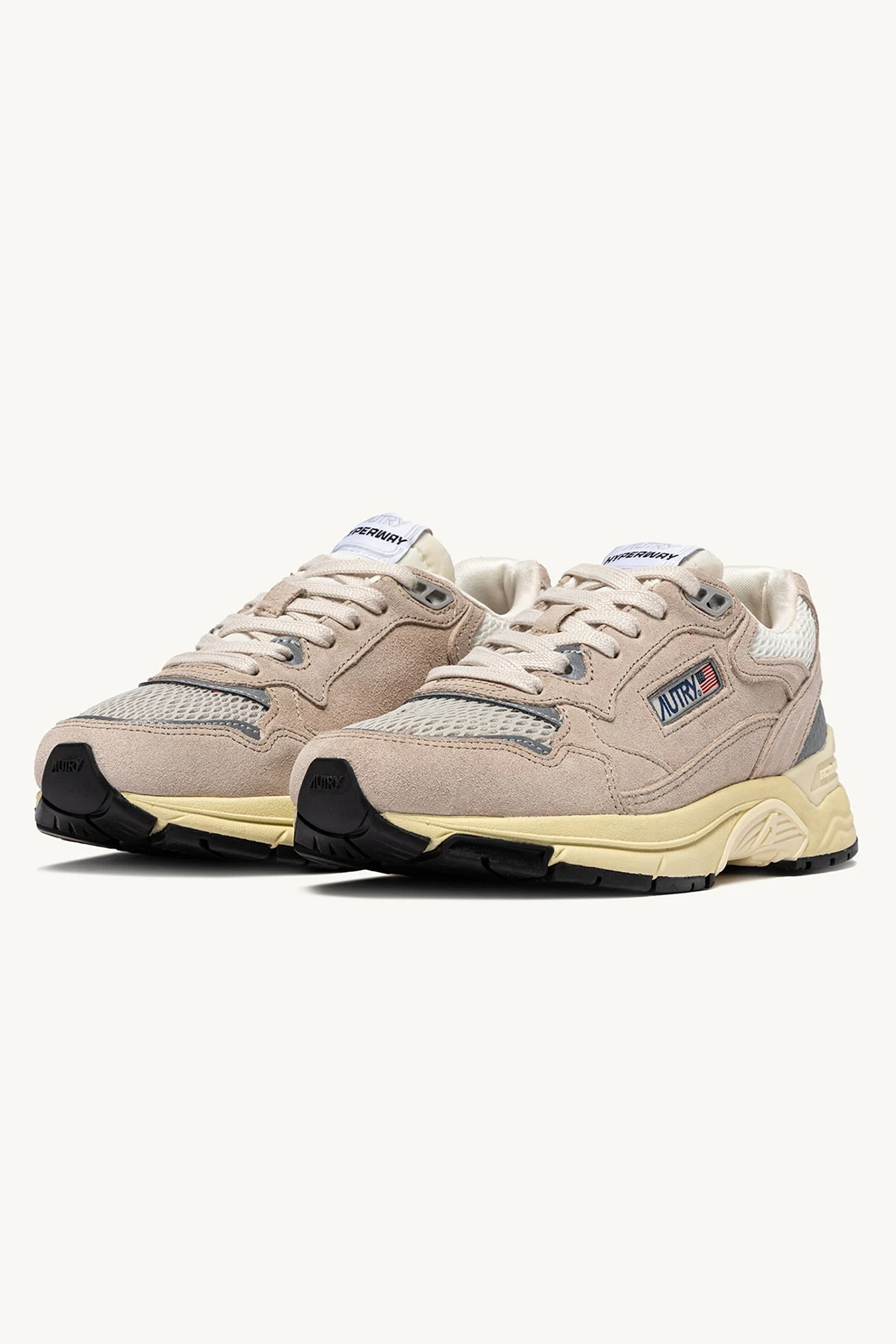 AUTRY Suede & Mesh Sneakers Hyperway Low Bekleidung, Schuhwerk, Schuh, Sneaker, Laufschuh
