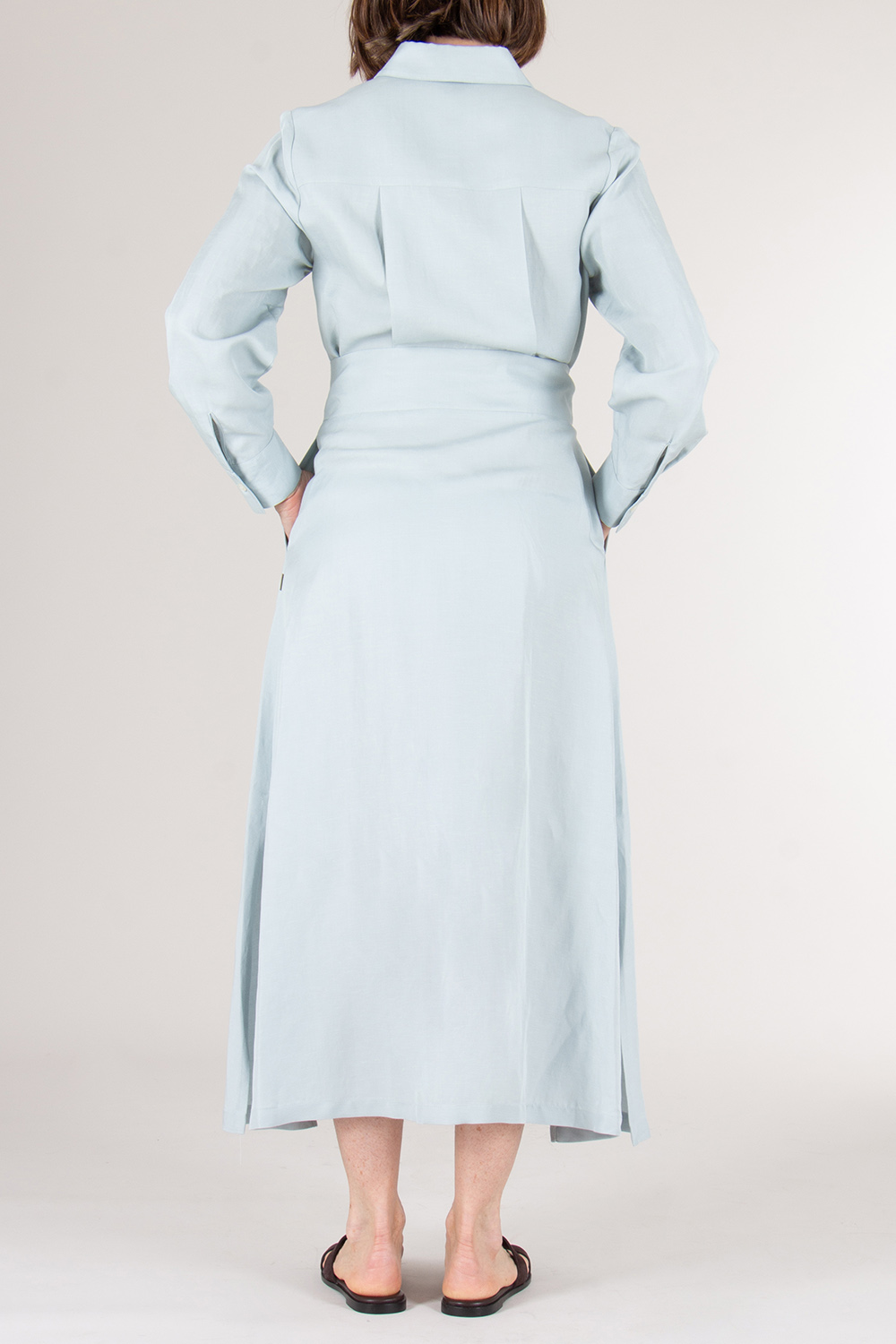 WOOLRICH Linen Blend Belted Shirt Dress